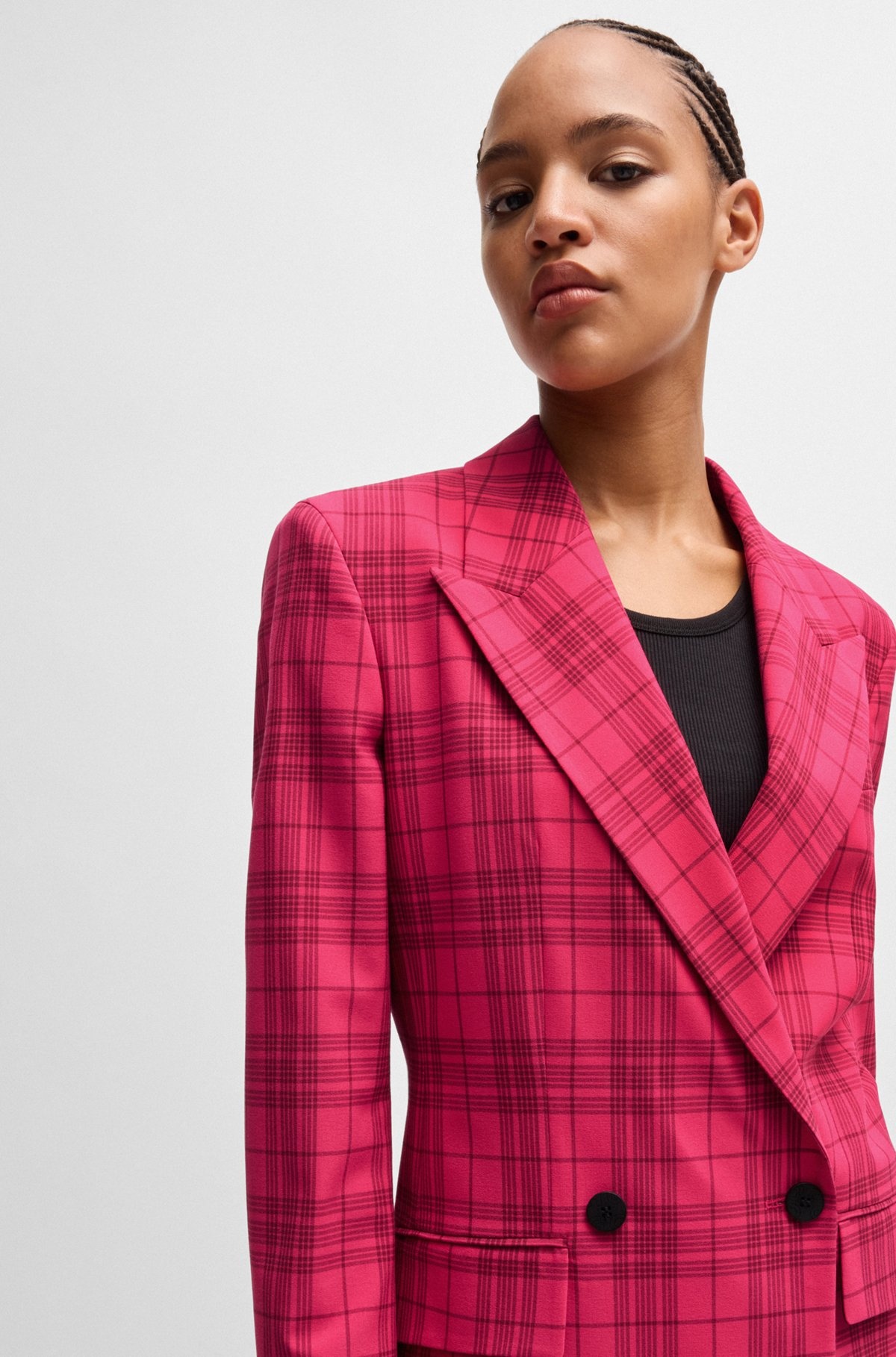 SLIM-FIT JACKET IN CHECKED STRETCH MATERIAL - 5