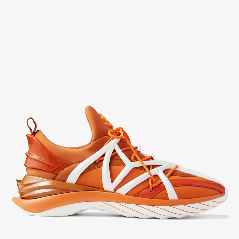 Cosmos/M
Amber Orange Leather and Neoprene Low-Top Trainers 1