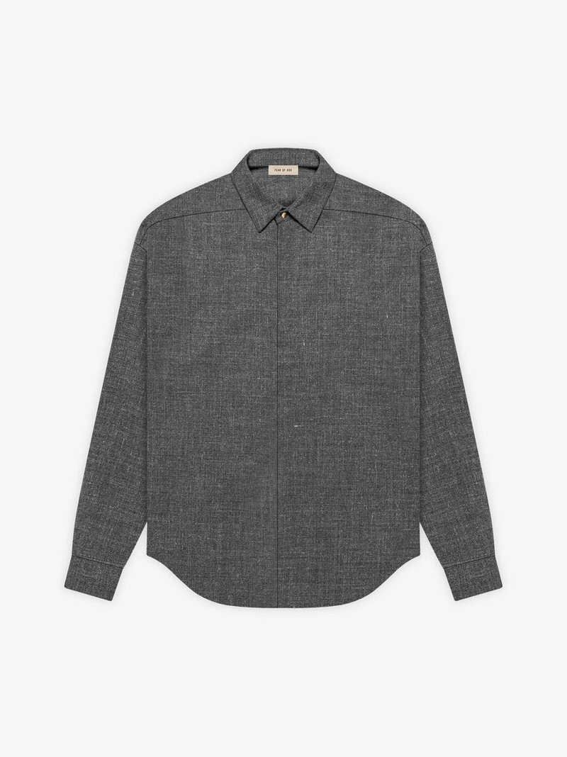 Wool Linen Button Up Shirt 1