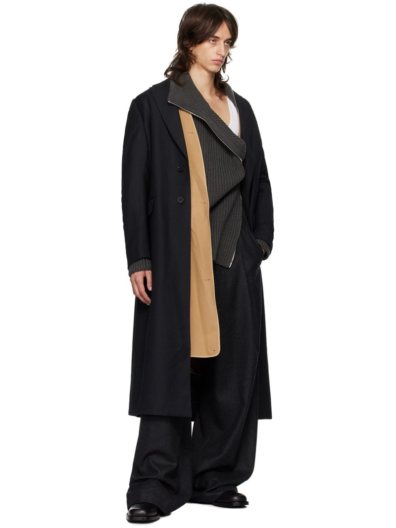 Dries Van Noten Black Wool Layered Coat outlook
