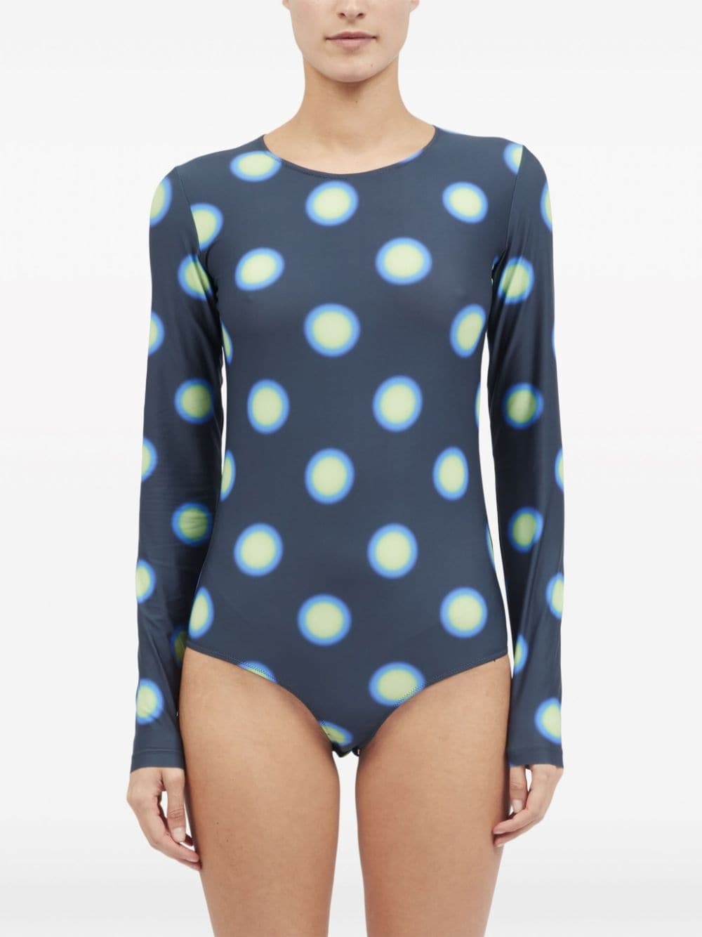 polka dot-print long-sleeve body - 3