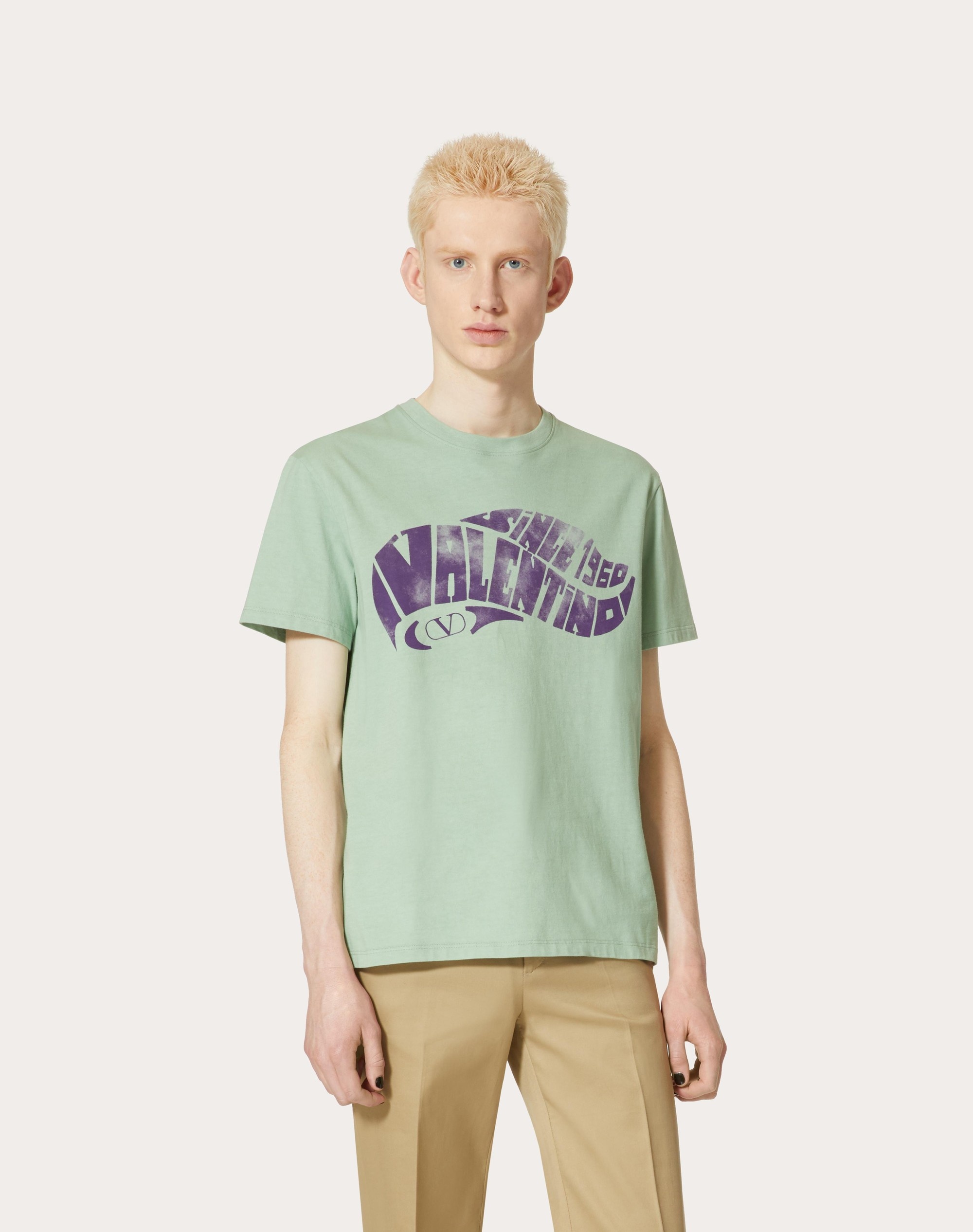 COTTON T-SHIRT WITH VALENTINO SURF PRINT - 3