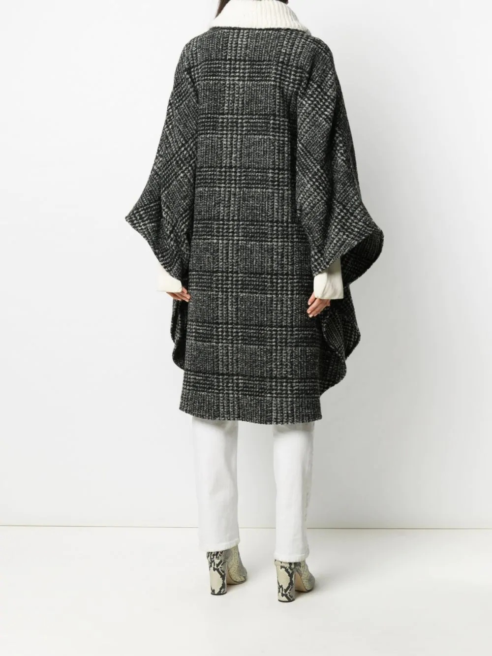 Gabin oversized checked cape - 4