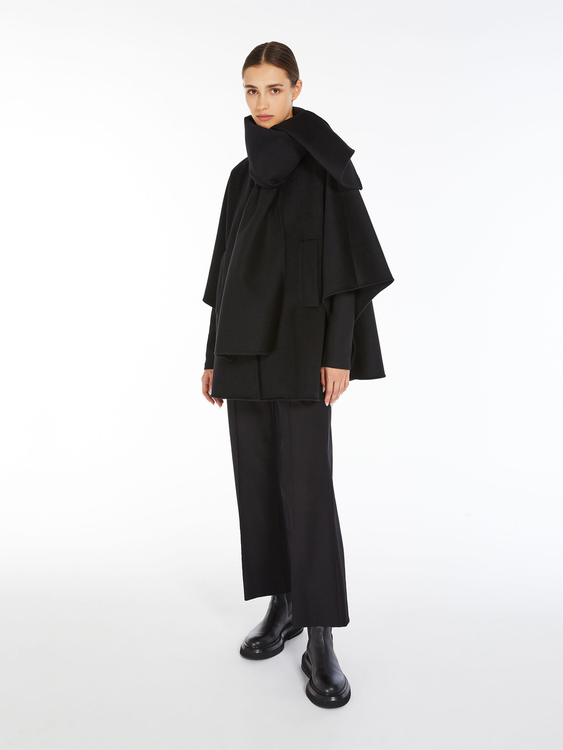 NEWLAUREA Cashmere cape with scarf - 2
