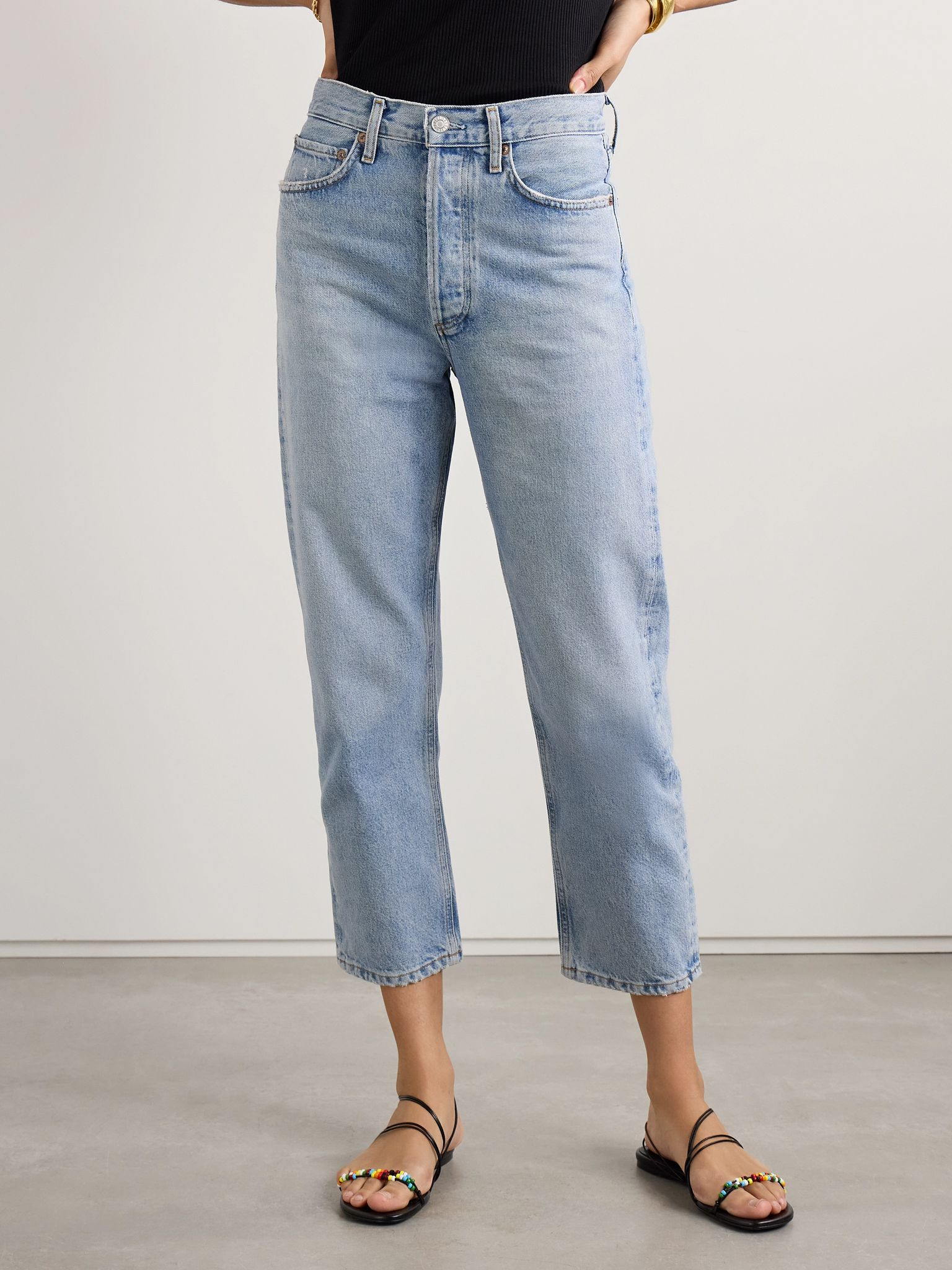 '90s Crop mid-rise straight-leg jeans Light denim - 3