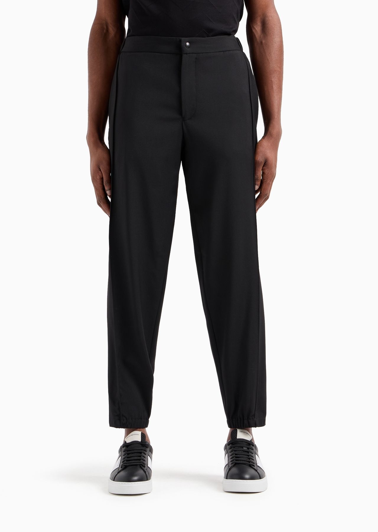 Light wool trousers with elasticated cuffs - 2