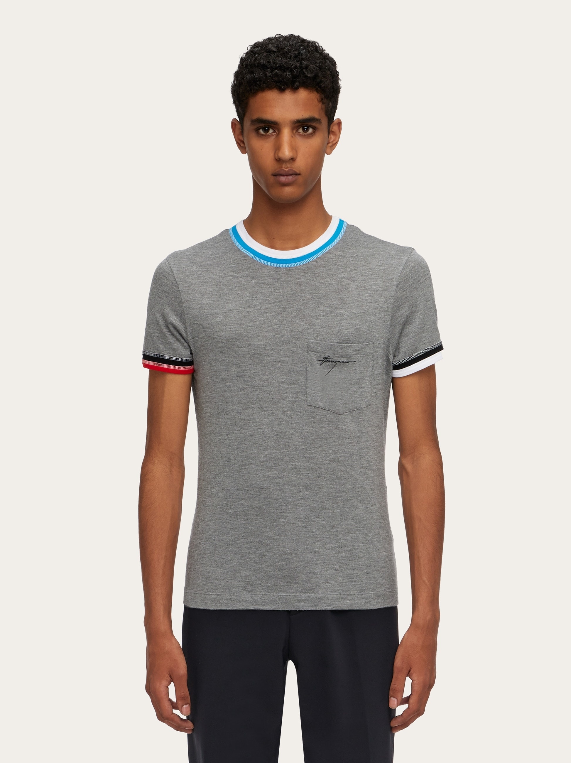T-shirt with color block trims - 2