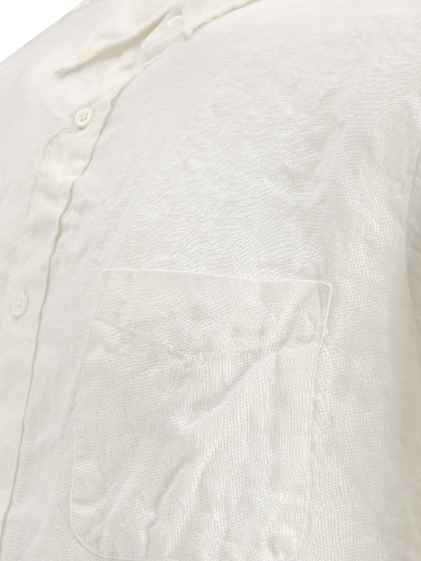 Oxford Linen Shirt Shirts White - 4