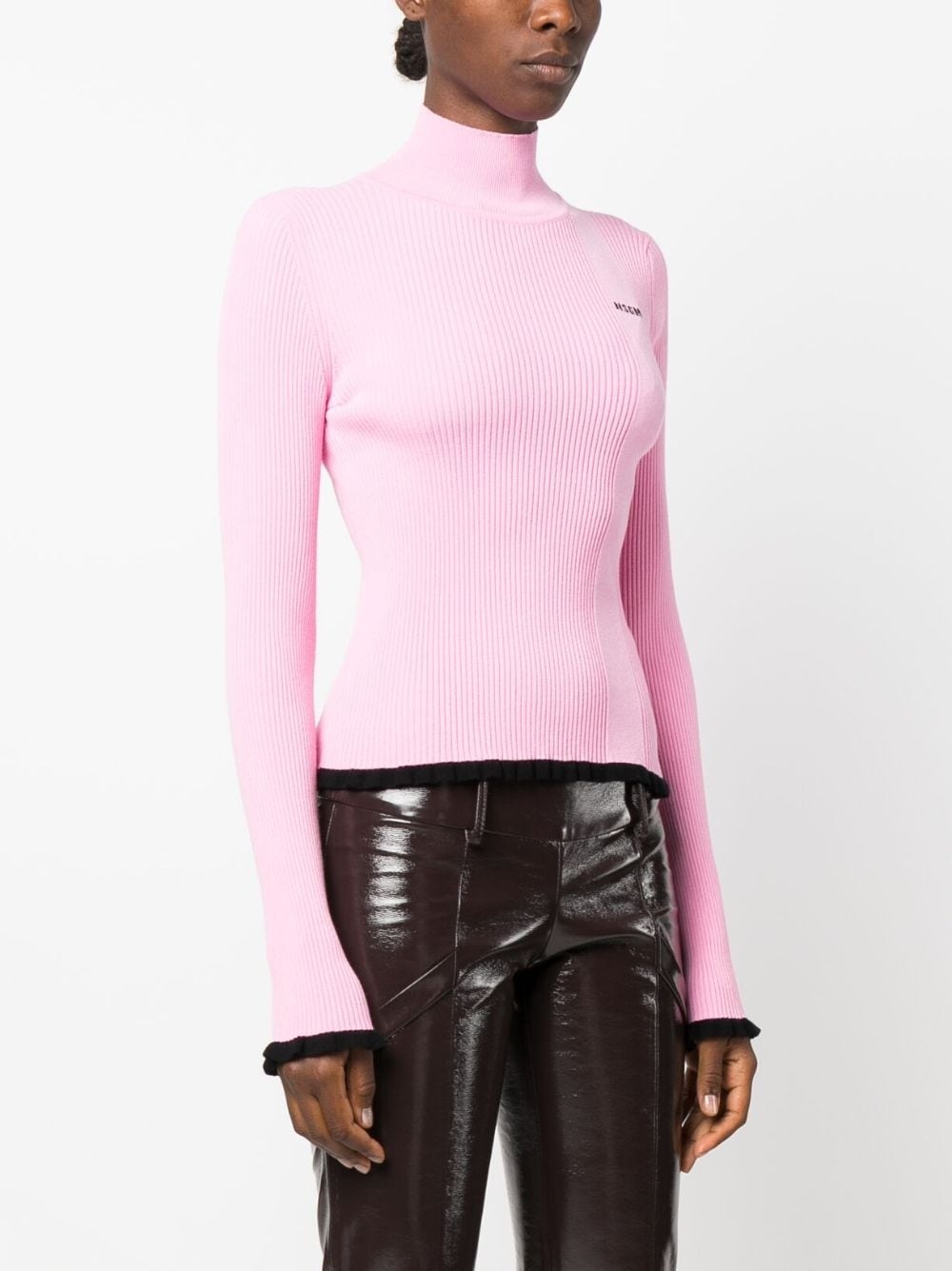 intarsia-knit logo ribbed knit jumper - 3