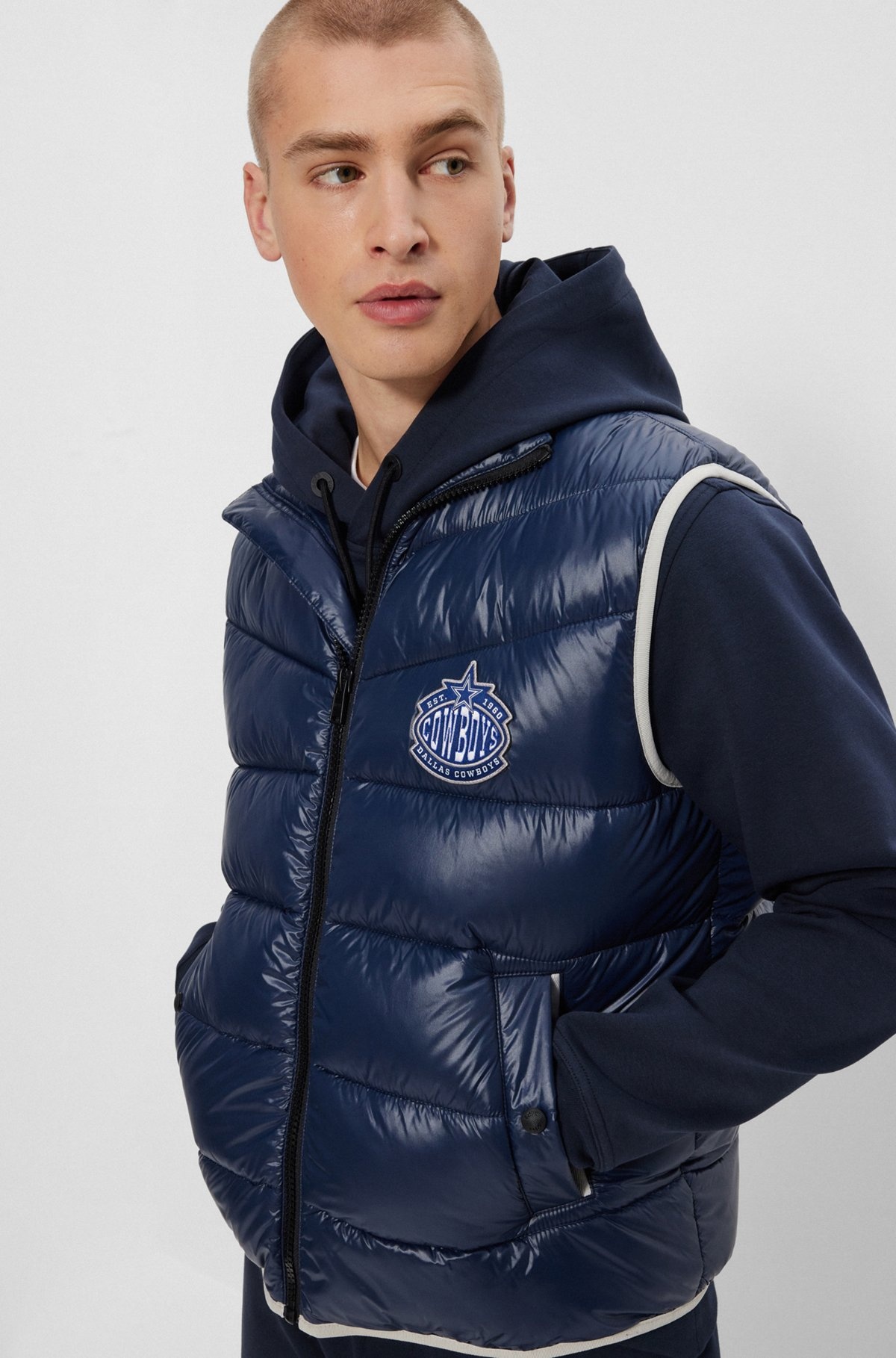 BOSS X NFL WATER-REPELLENT PADDED GILET WITH COLLABORATIVE BRANDING - 6