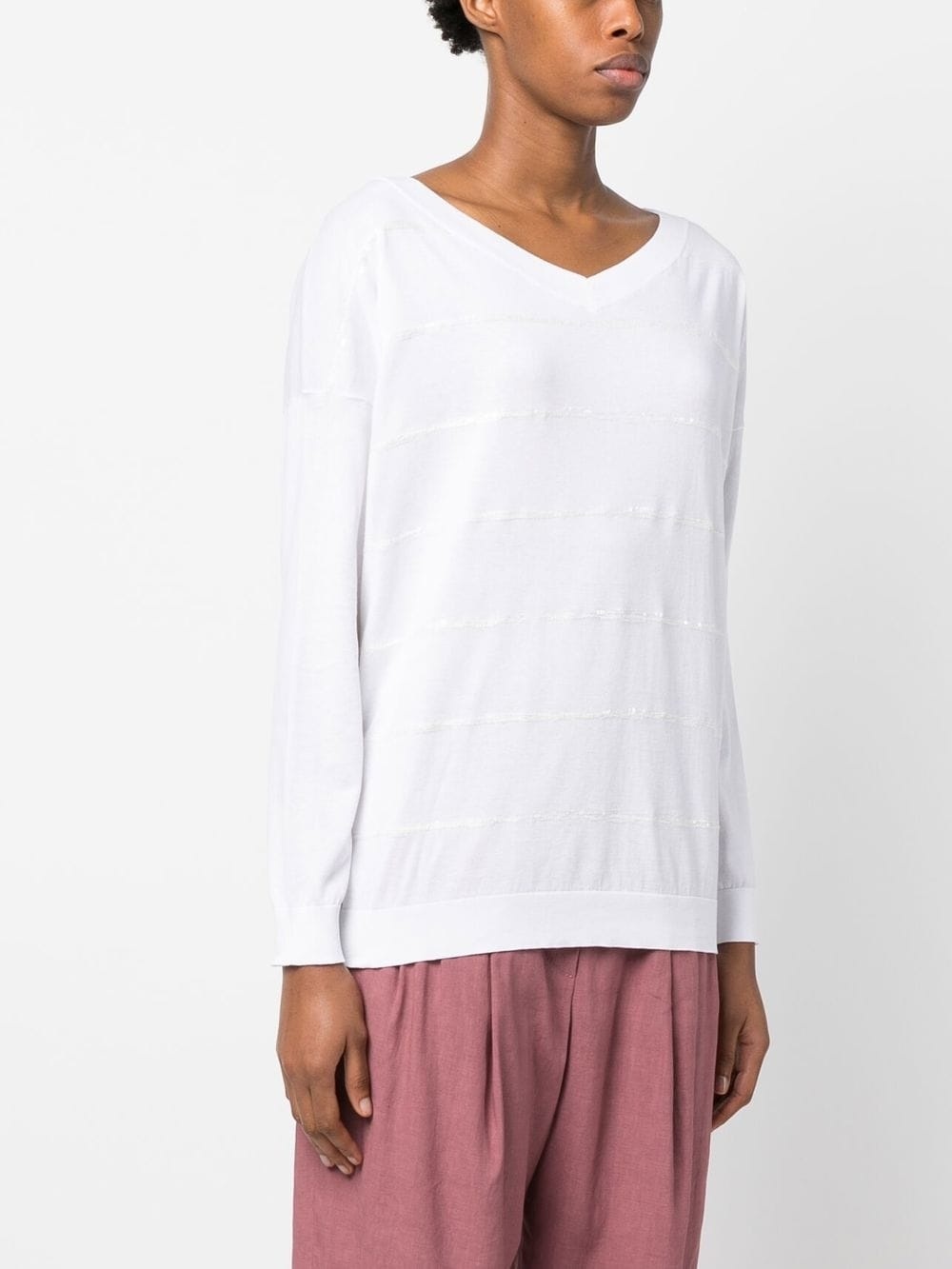 V-neck knitted jumper - 3