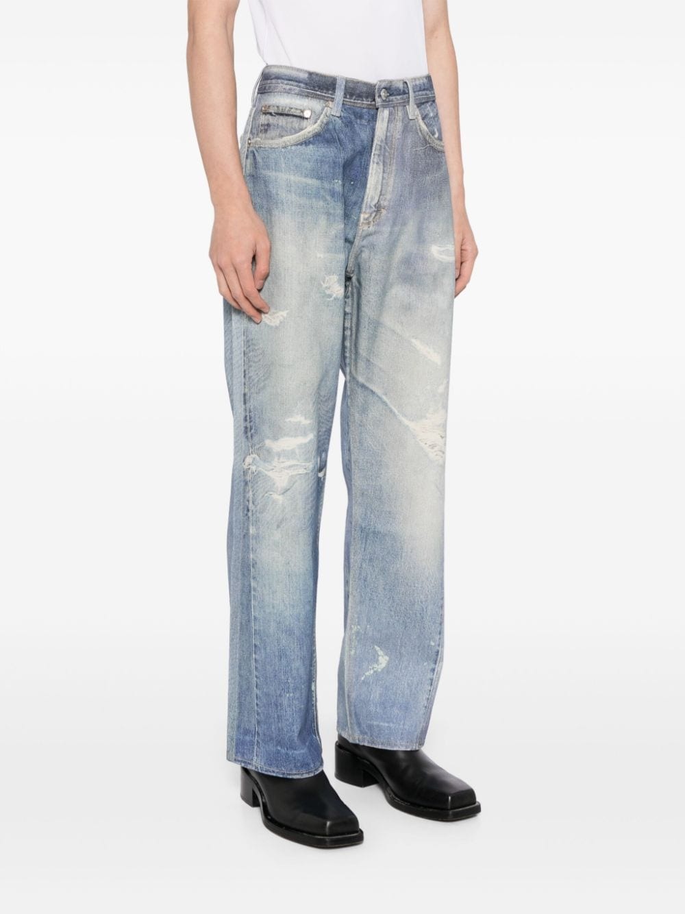 Third Cut digital denim print jeans - 3