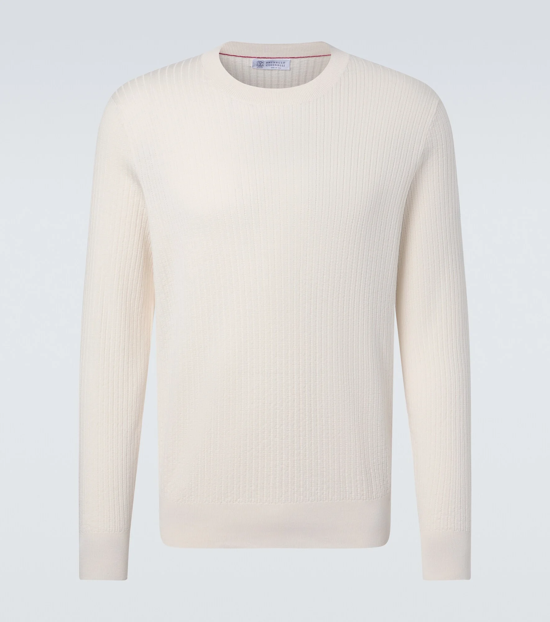Ribbed-knit cotton sweater - 1