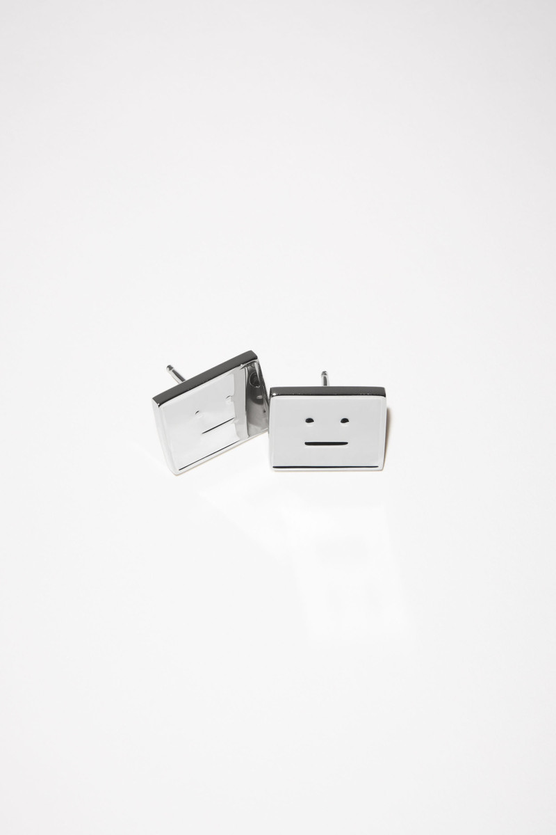 Face logo earrings - Silver 1