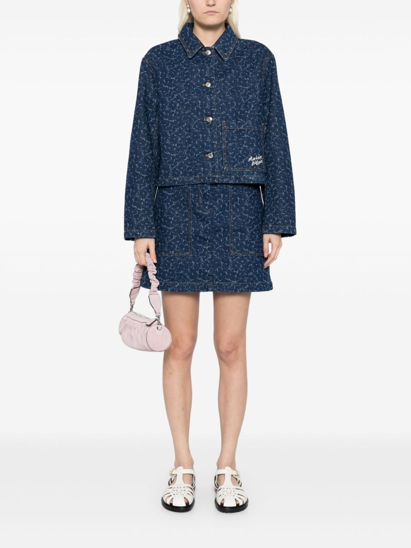 Maison Kitsuné geometric-patterned denim jacket outlook