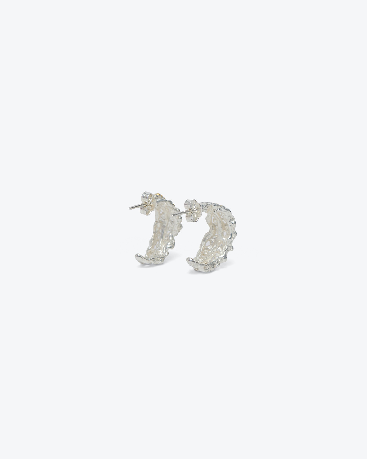 LEDA - Gold plated recycled silver earrings - 3