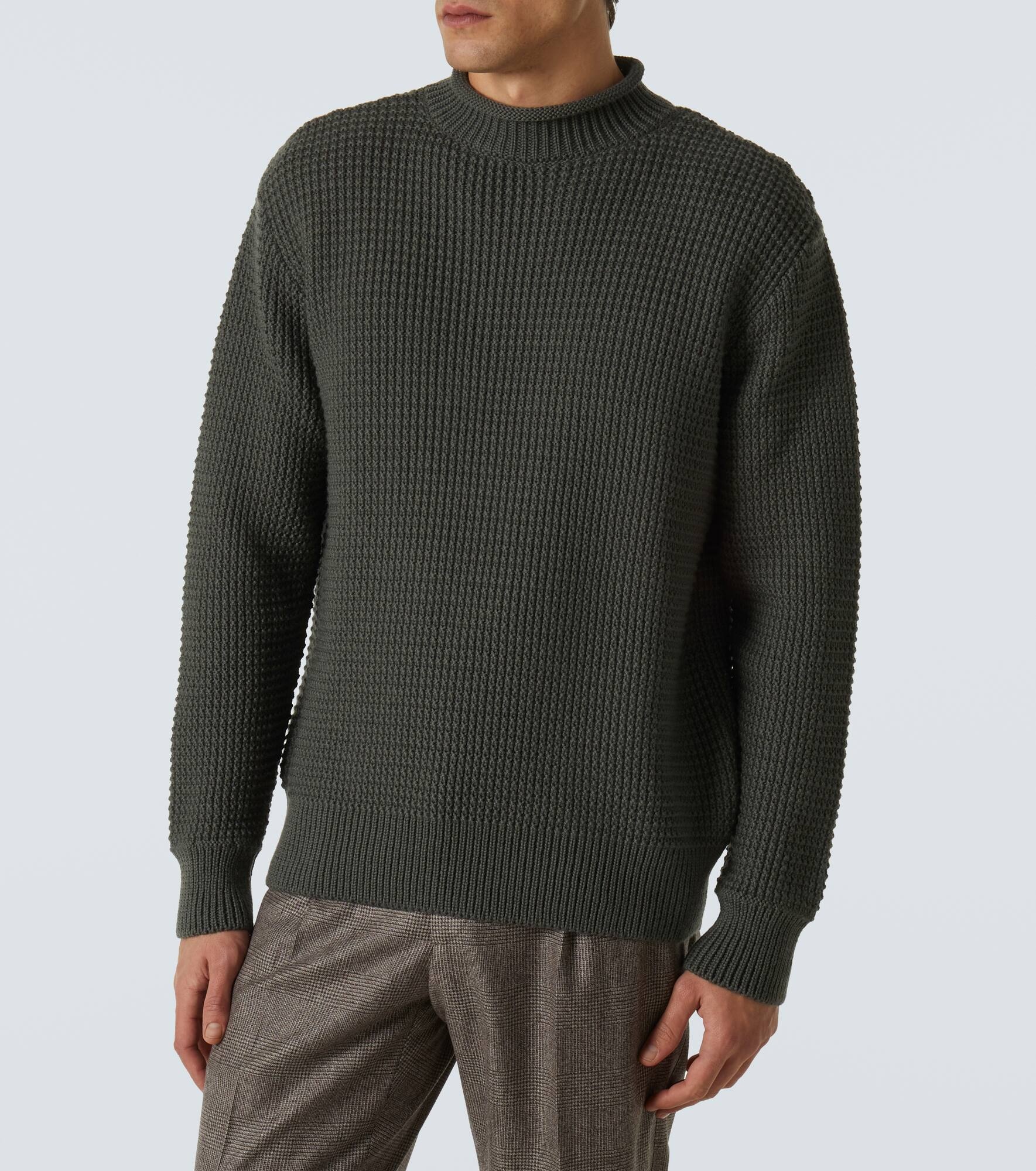 Fisherman waffle-knit wool sweater - 3