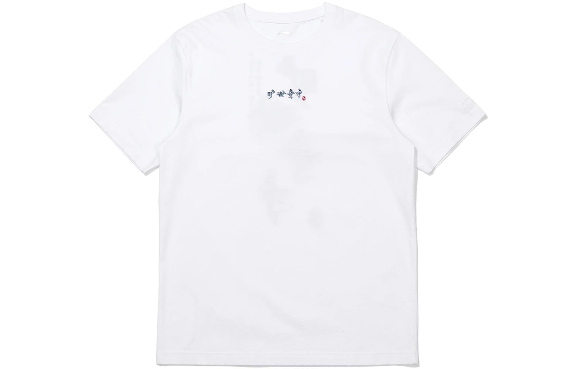 Li-Ning Graphic Printed T-Shirt 'White Blue' AHSS371-1 - 1