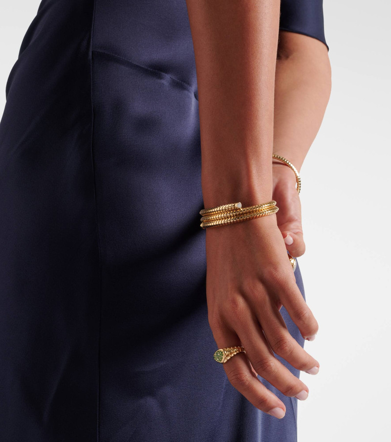 Marina B Trisolina Triple 18kt gold bangle with diamonds outlook