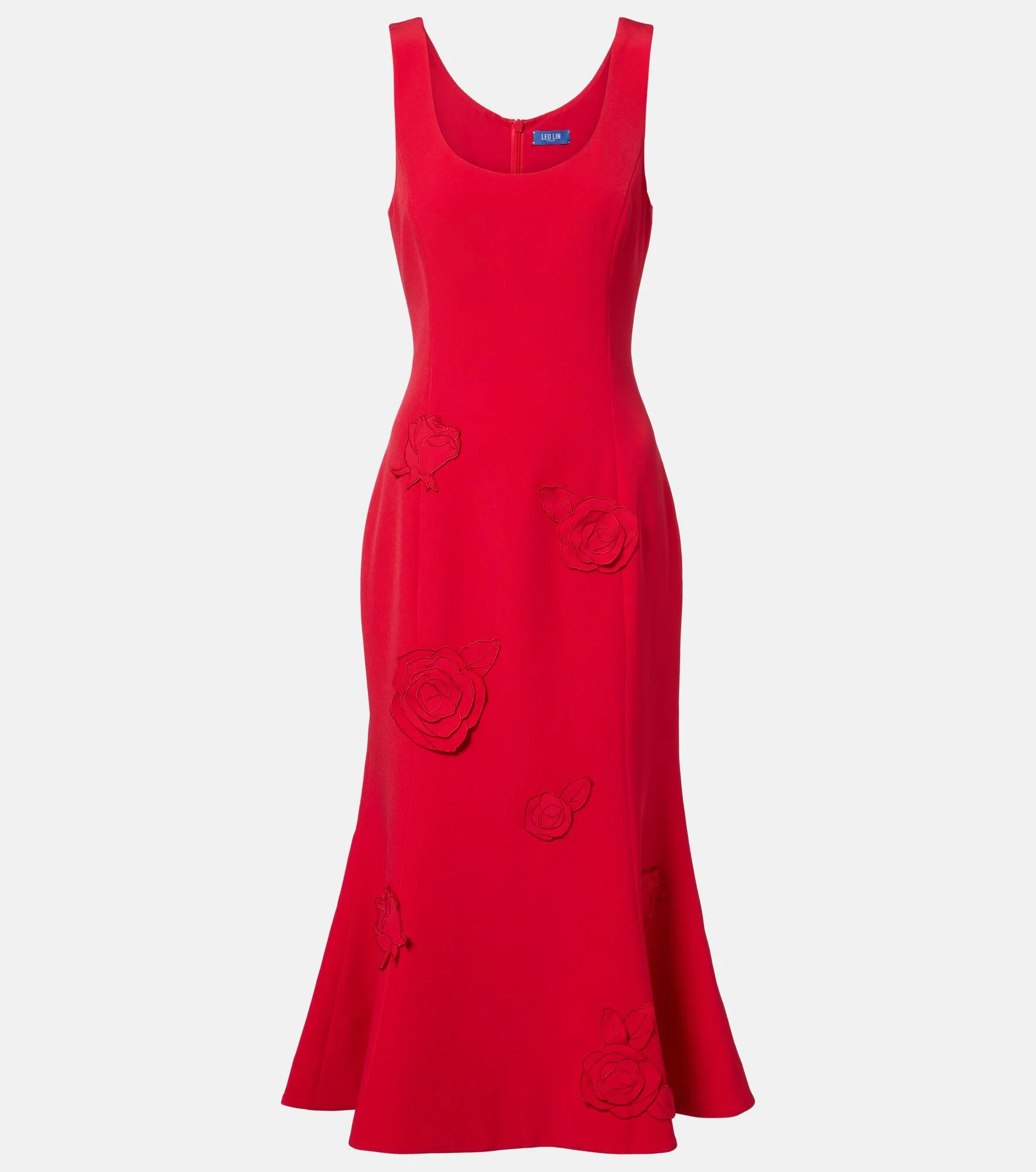 Emily floral-appliqué midi dress - 1