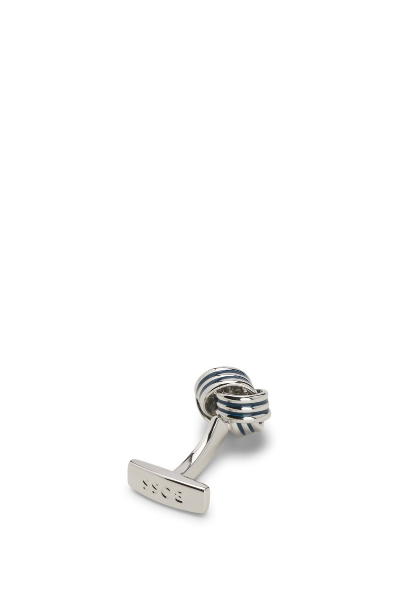 KNOT CUFFLINKS IN SILVER-TONE BRASS 3