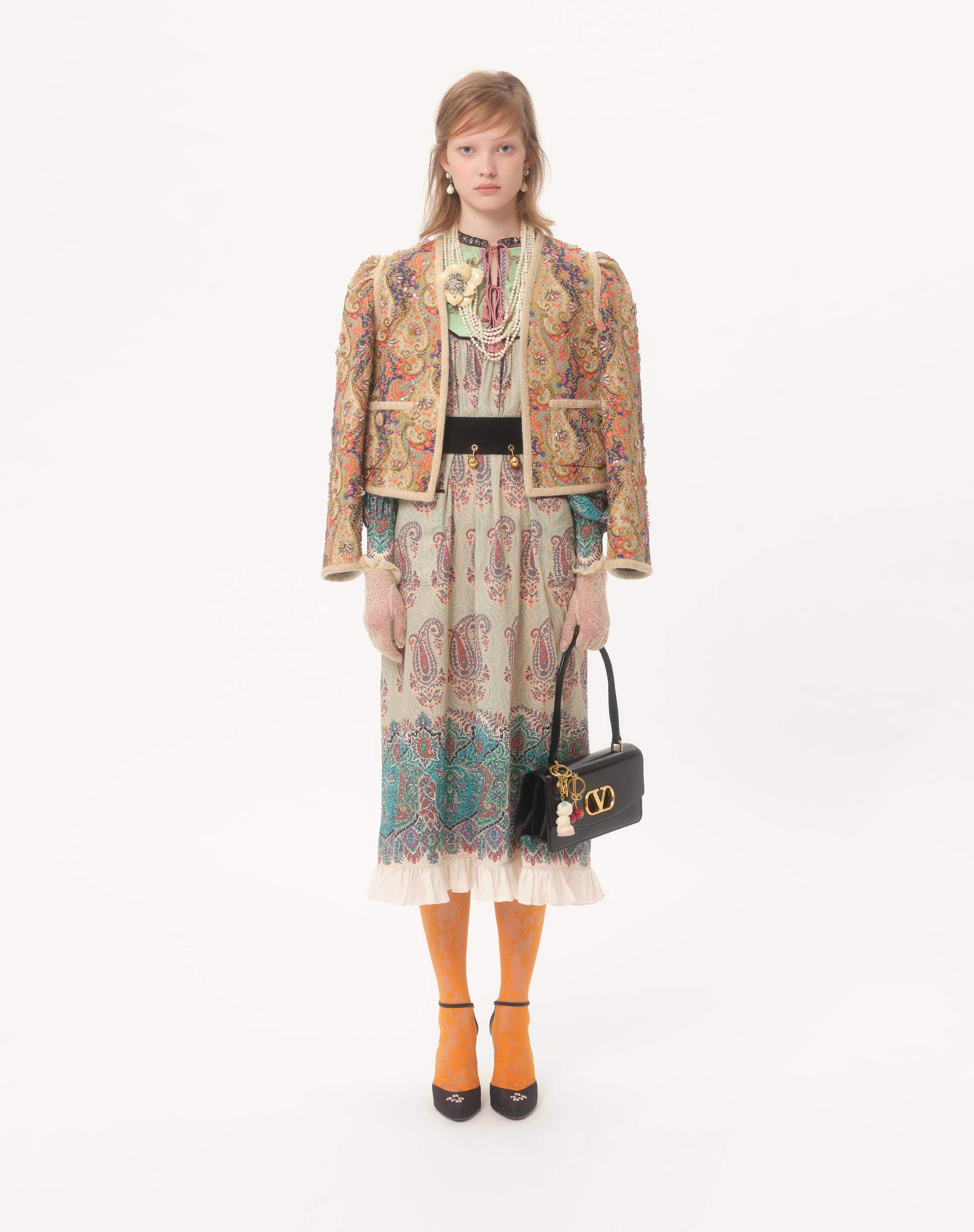 PIQUET JACKET WITH VOYAGE IMAGINAIRE PAISLEY PRINT - 2