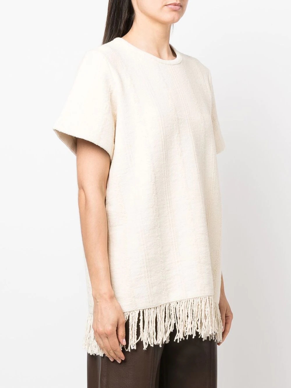 fringe-detail knitted top - 3