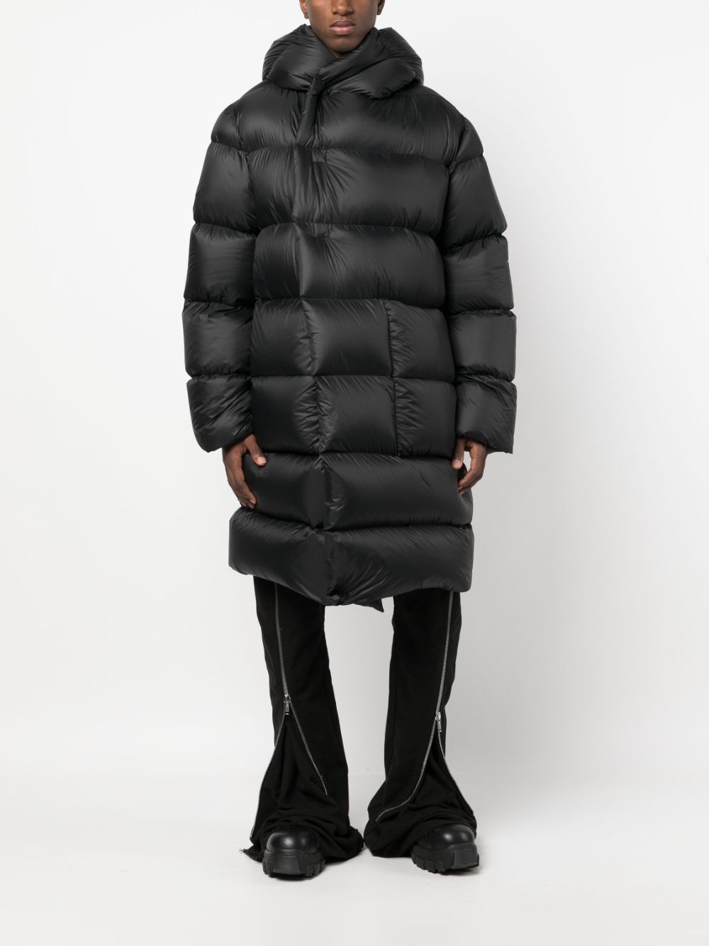 oversized hooded padded coat - 2