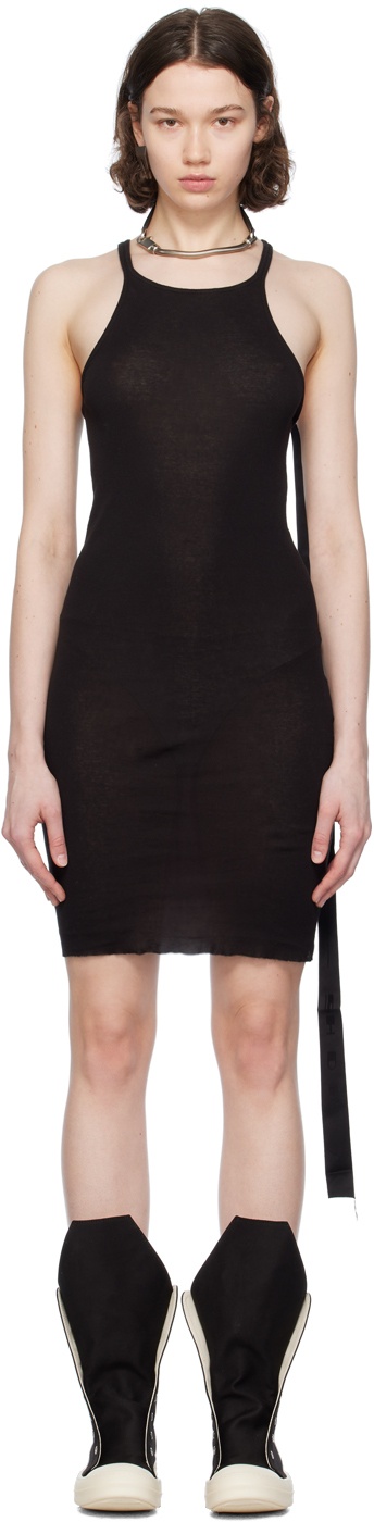 Black Racer Back Minidress - 1