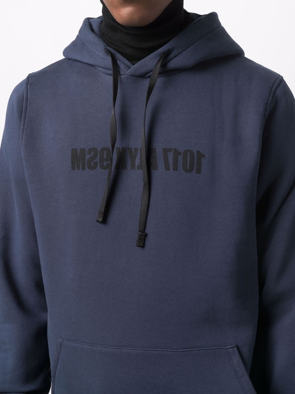 reverse logo-print rib-trimmed hoodie - 5