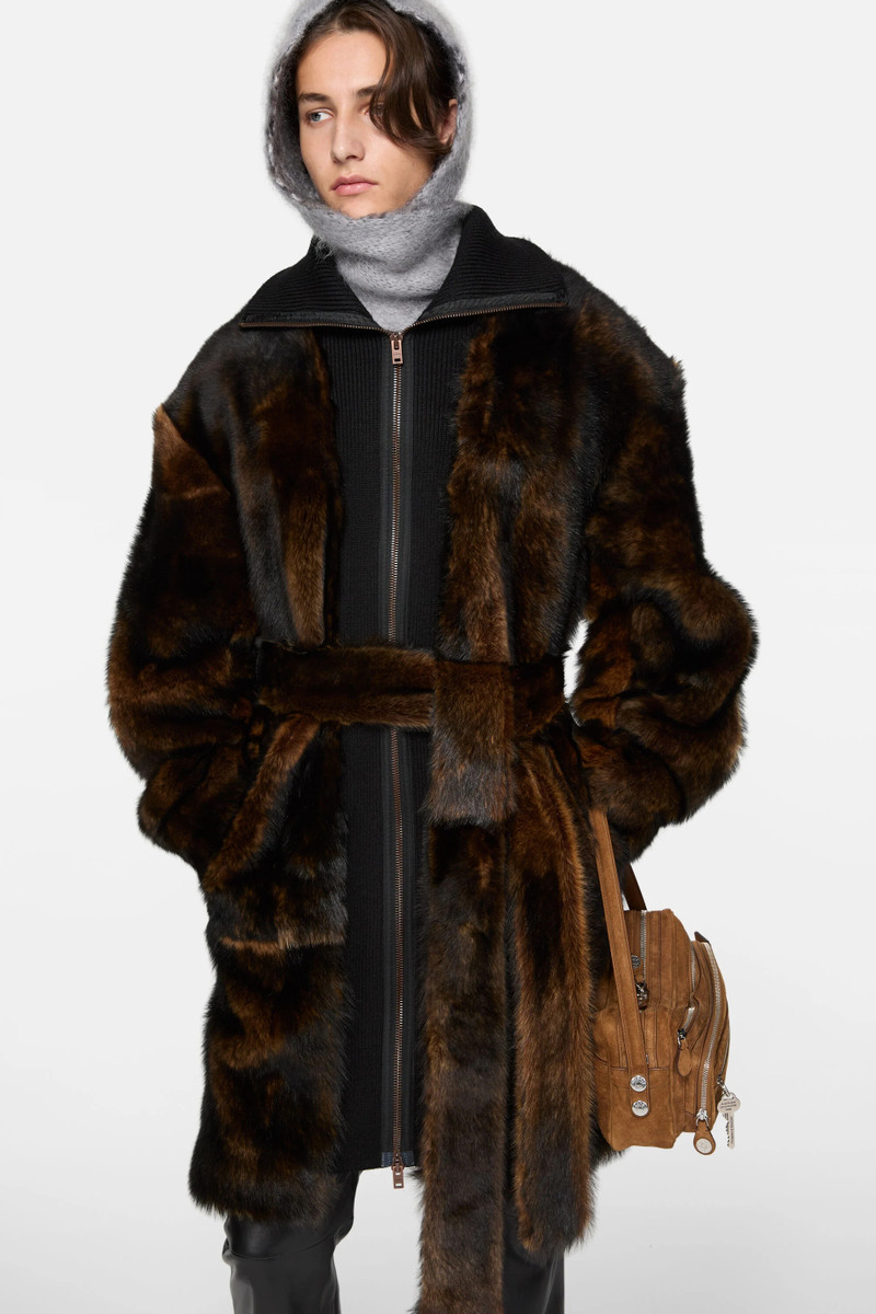 Layered leather jacket - Brown 4