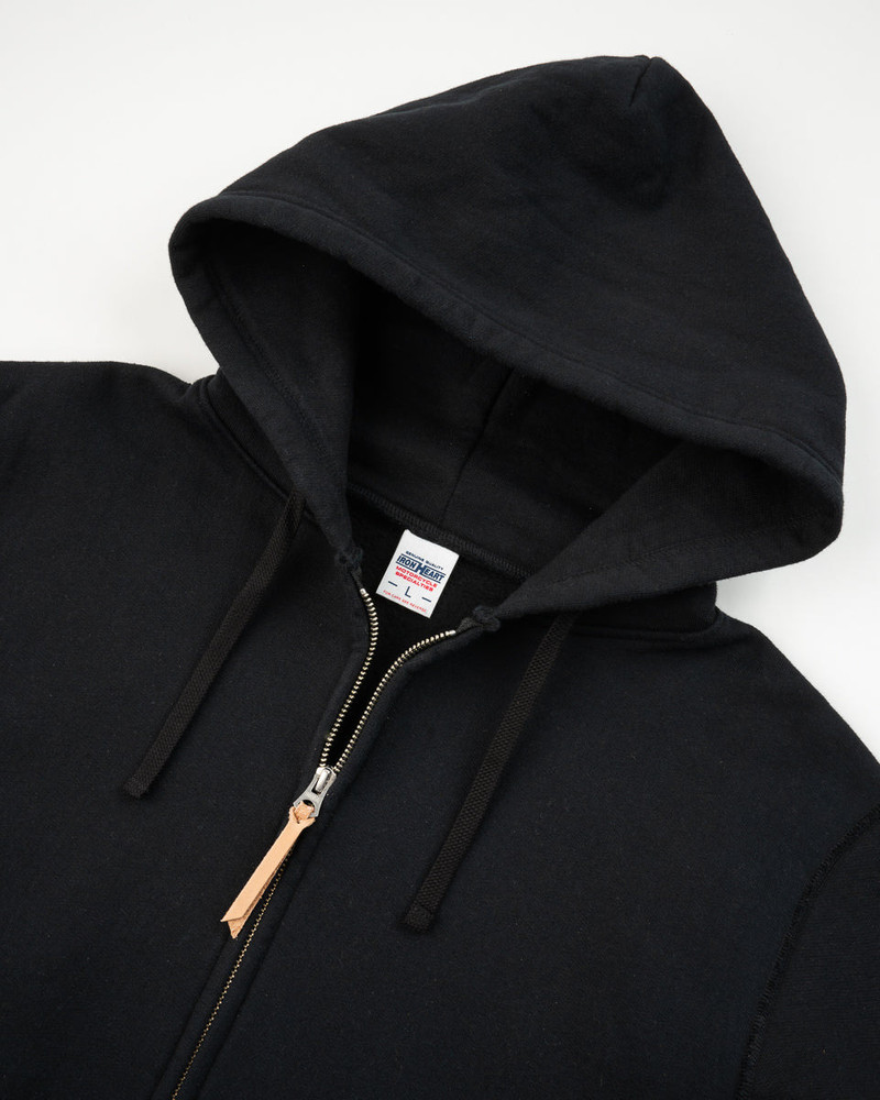 IHSW-80L-BLK PRINTED 14OZ ULTRA HEAVYWEIGHT LOOPWHEEL COTTON ZIPPERED HOODIE - BLACK 5