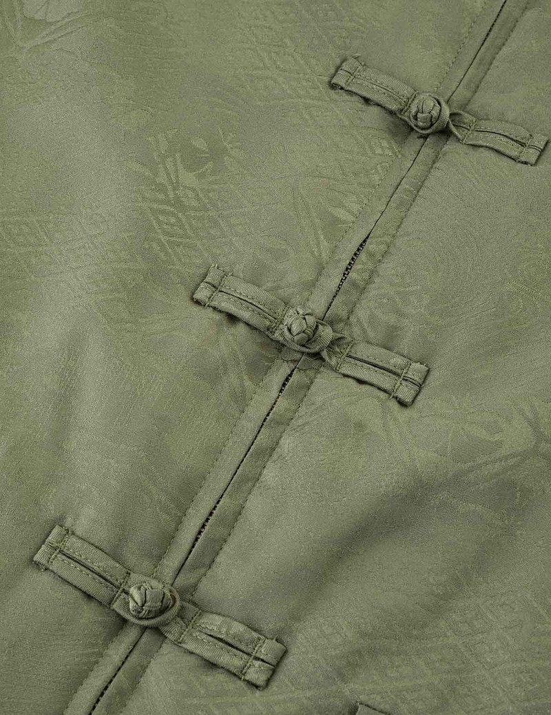 Allover Jacquard Padded Chinese Jacket - Green 10