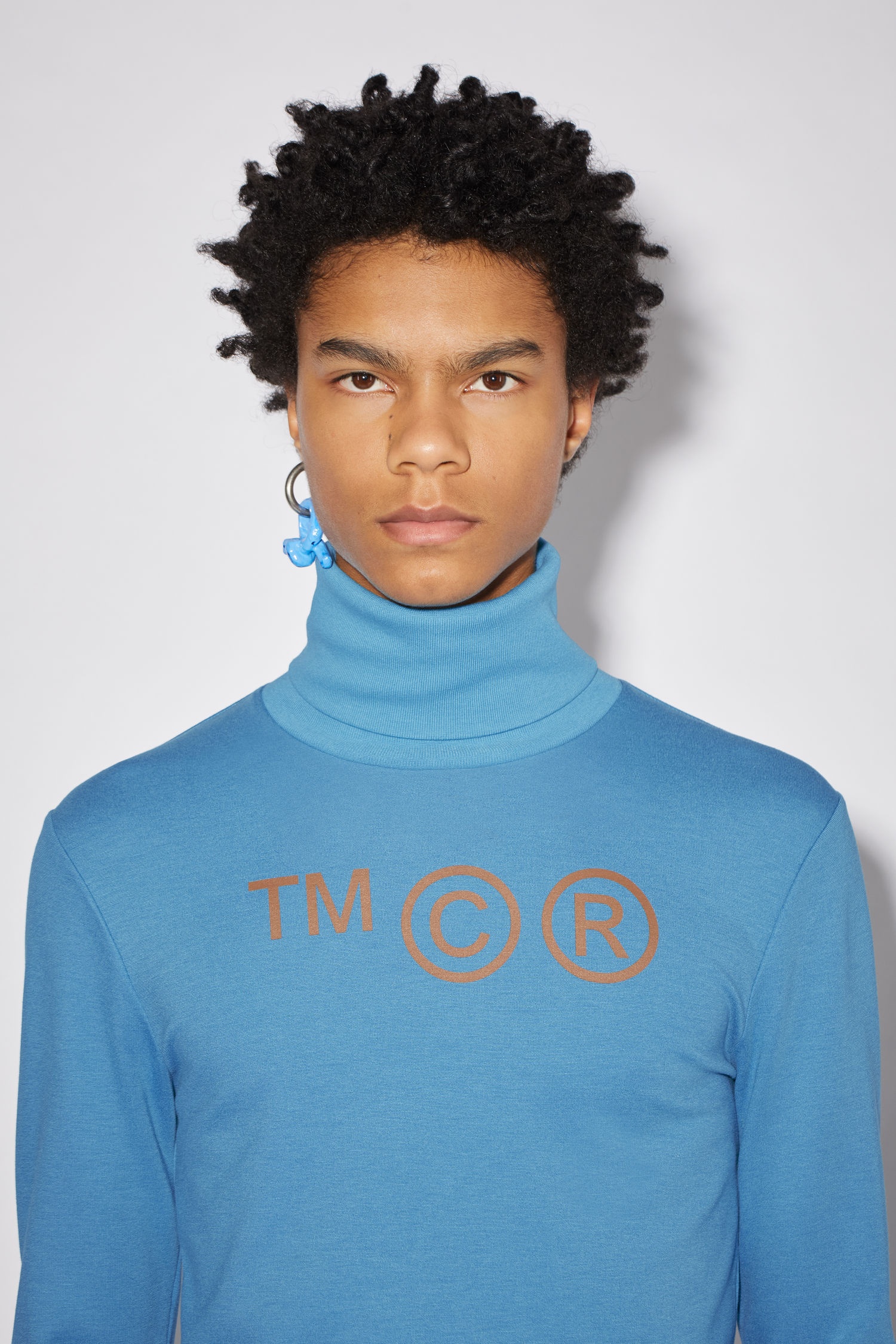 Turtleneck t-shirt - Aqua blue - 5