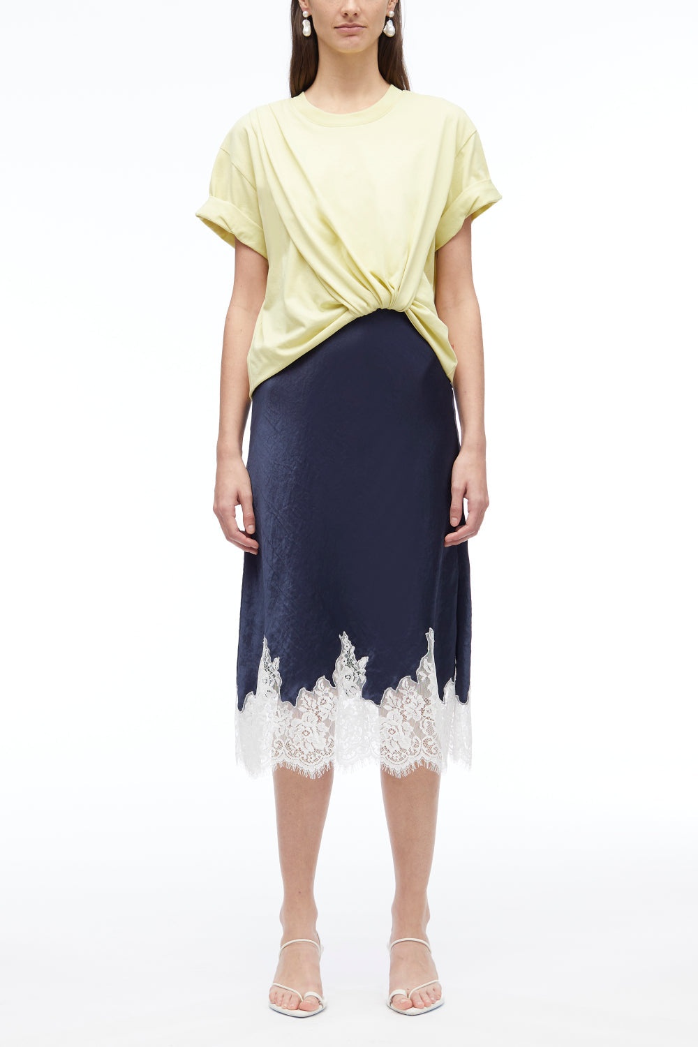 Draped T-Shirt Slip Combo Dress - 1