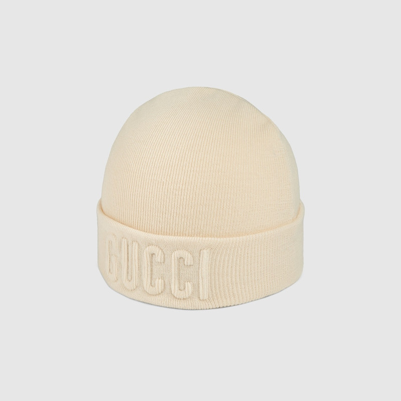 Wool hat with Gucci embroidery 1