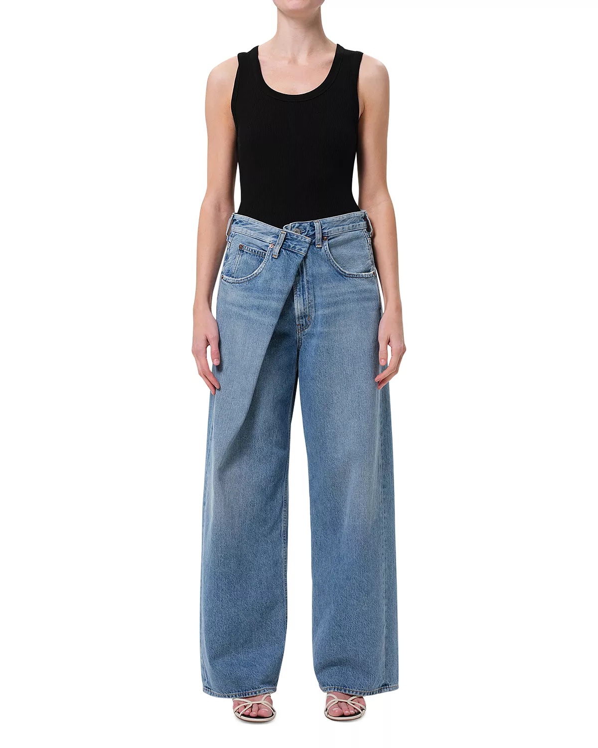 Vana Fold Wide Leg Jeans in Mantra - 2