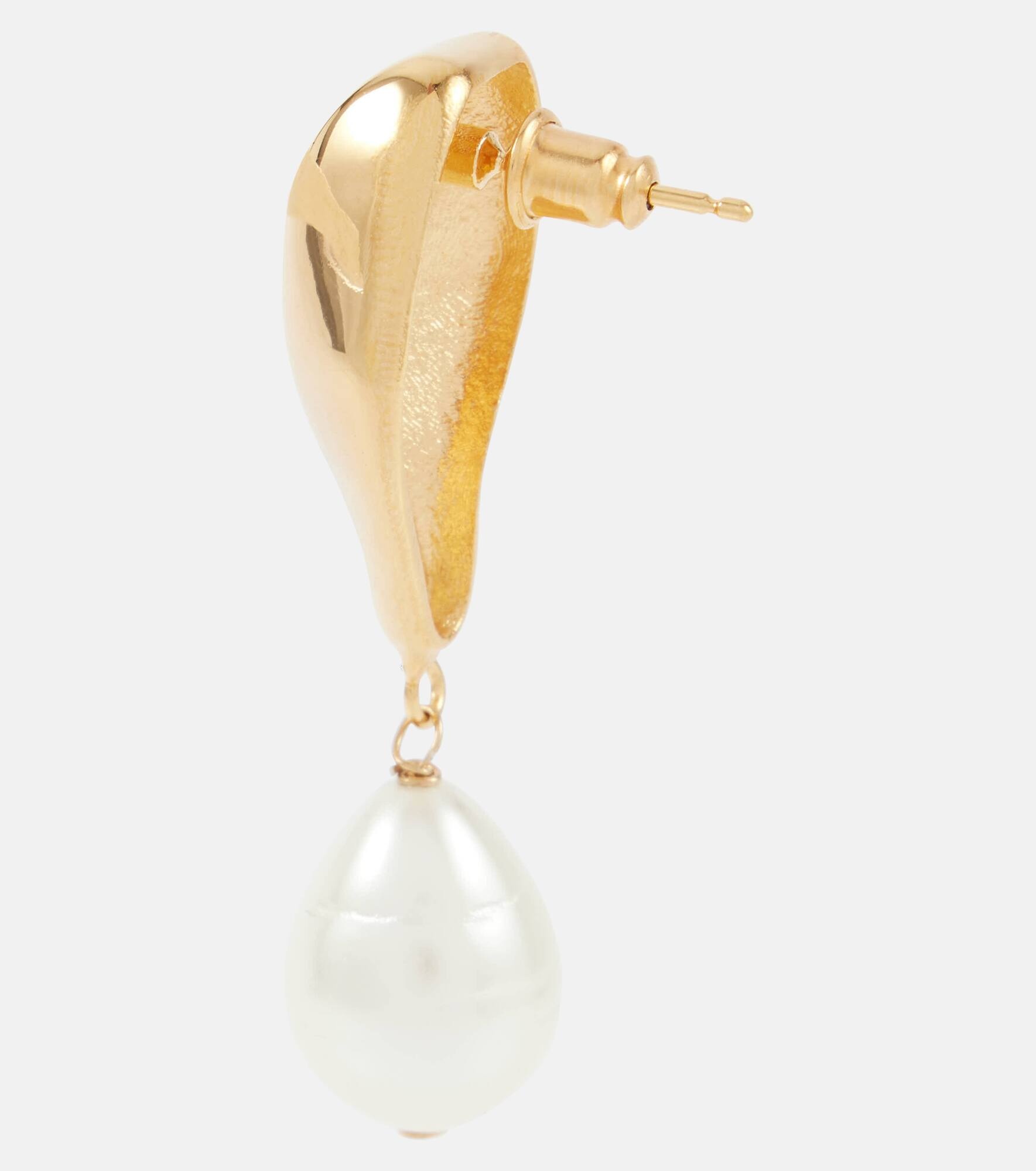 Faux pearl drop earrings - 5