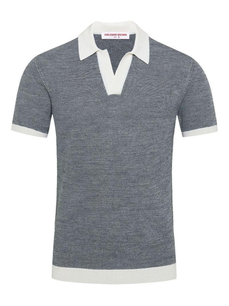contrast-band short-sleeve polo shirt 1