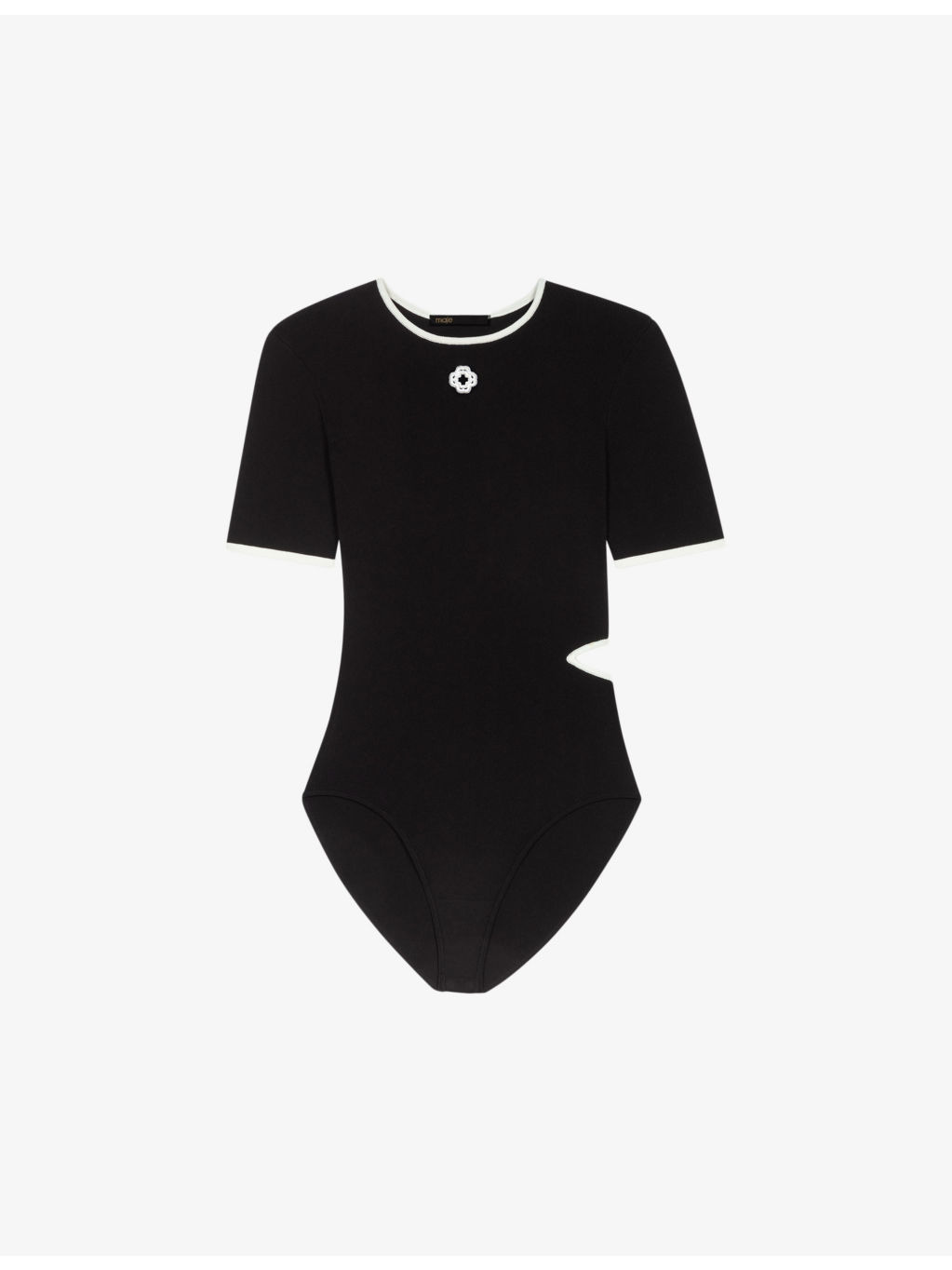 Logo-embroidered cut-out stretch-woven bodysuit - 1