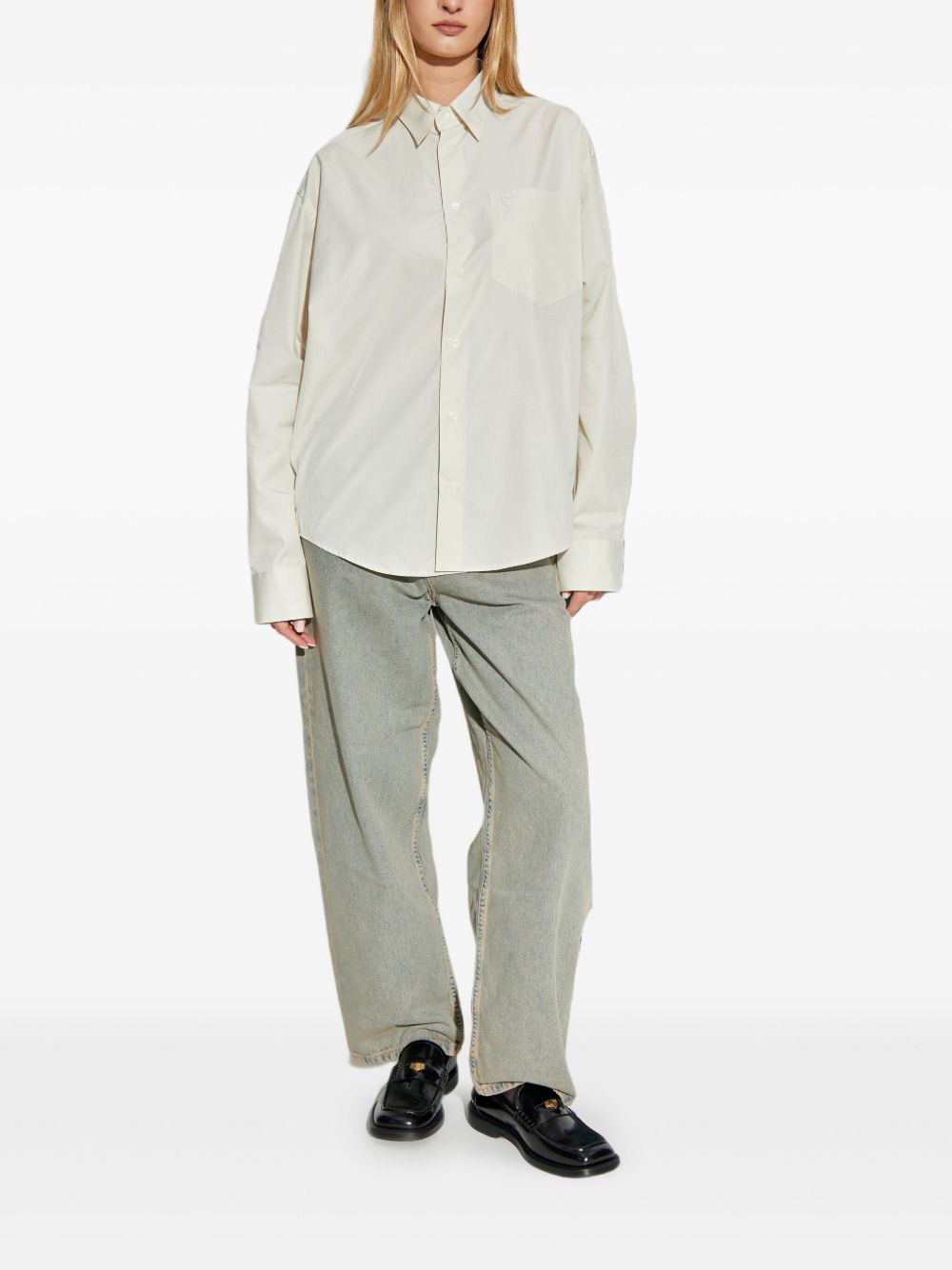 heart-embroidered long-sleeve shirt - 2