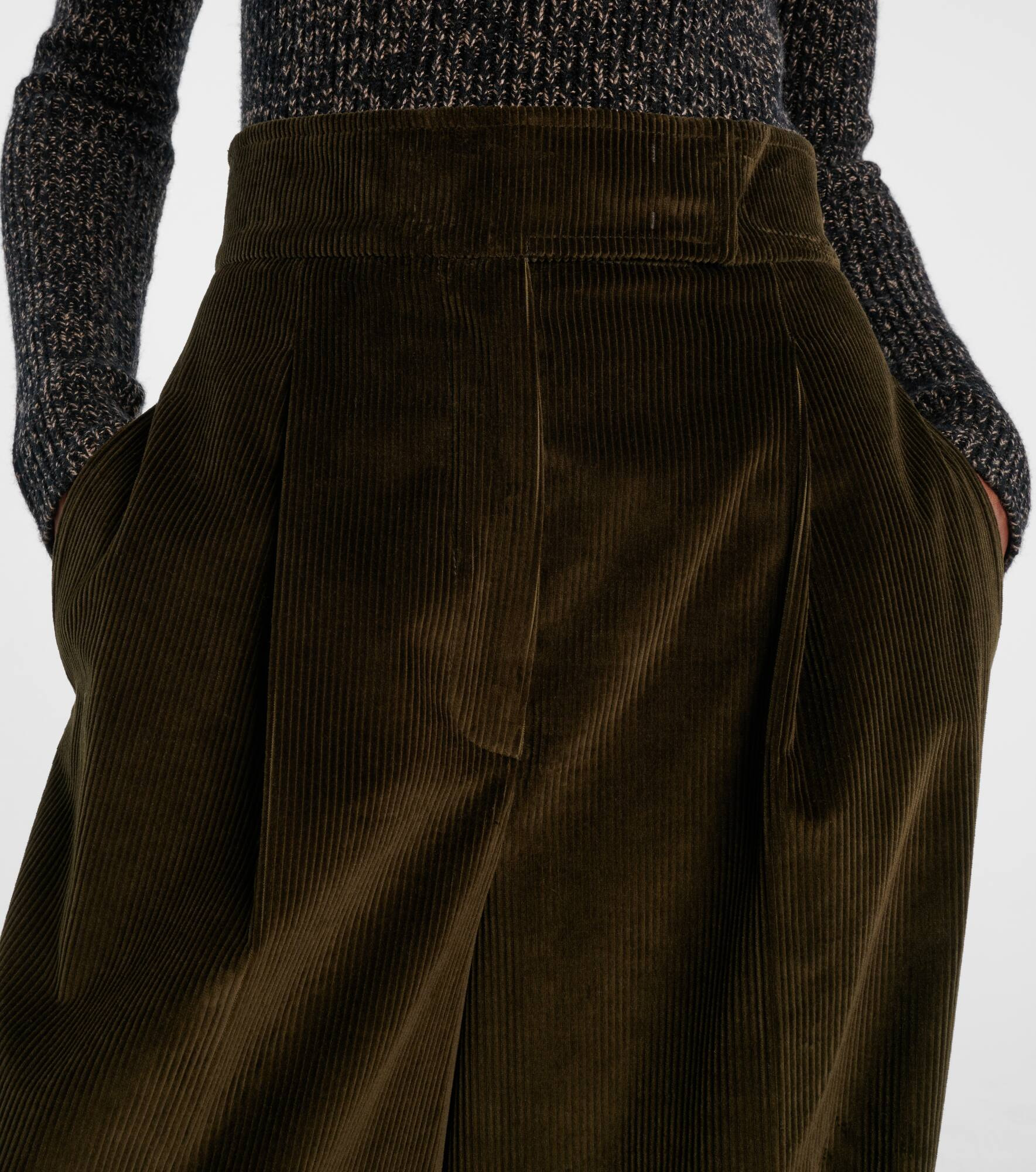 High-rise cotton corduroy wide-leg pants - 4