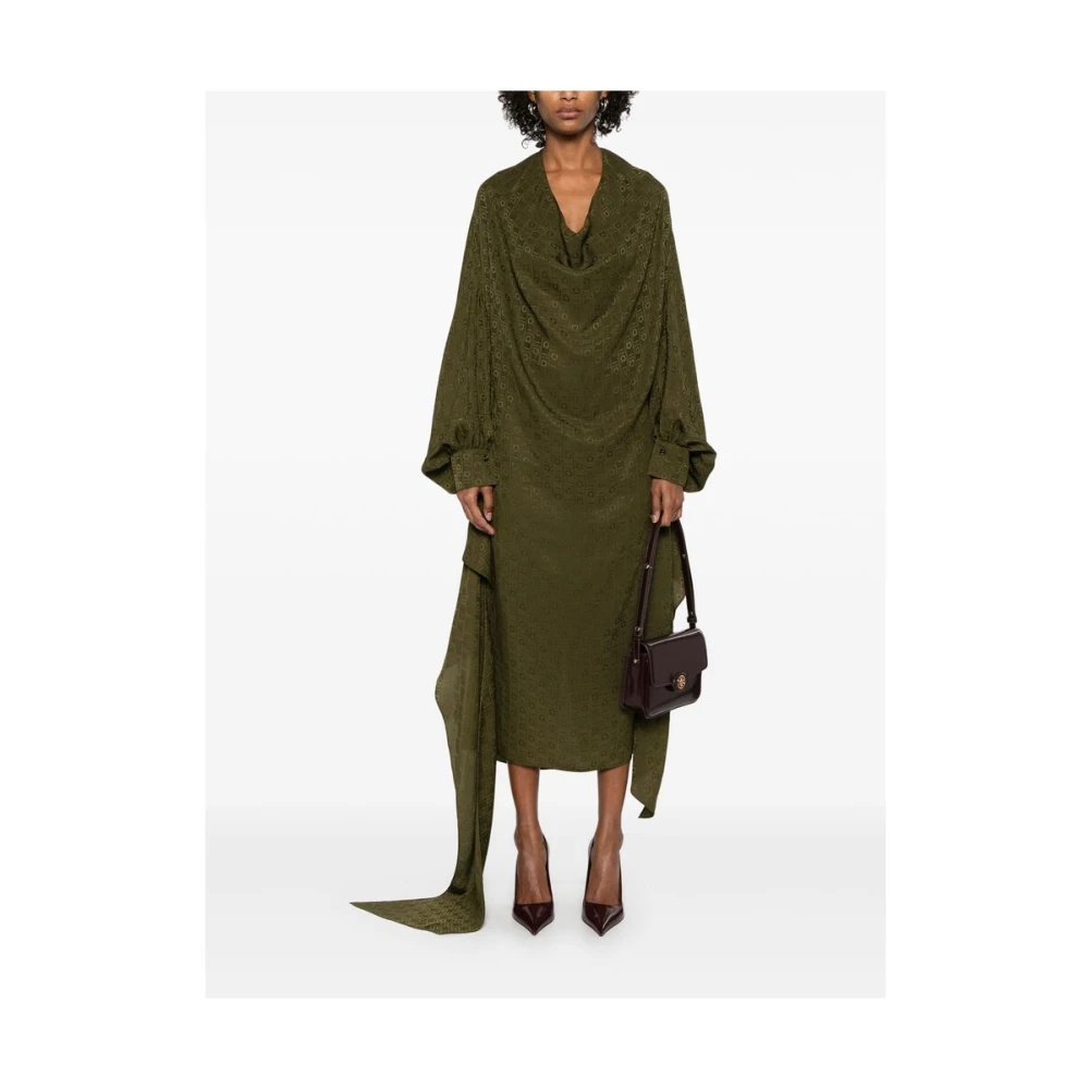 FERRAGAMO OLIVE GREEN SILK DRESS | miinto | REVERSIBLE