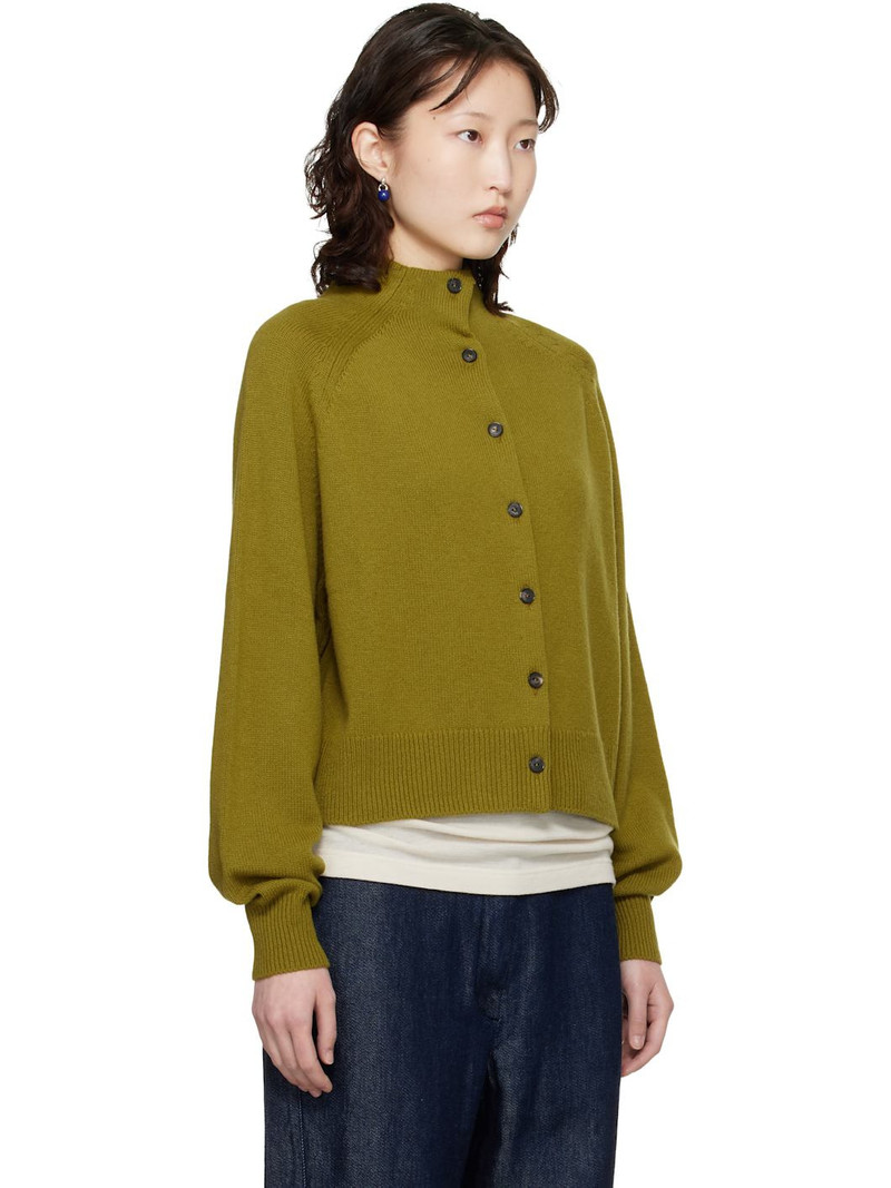 Green Merino Wool Perkins Cardigan 2