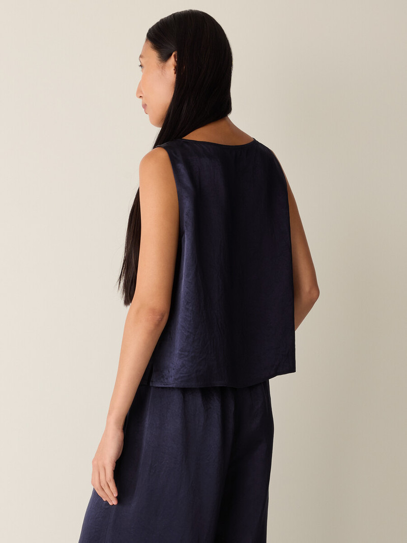 Textured Satin Ballet Neck Tank 4
