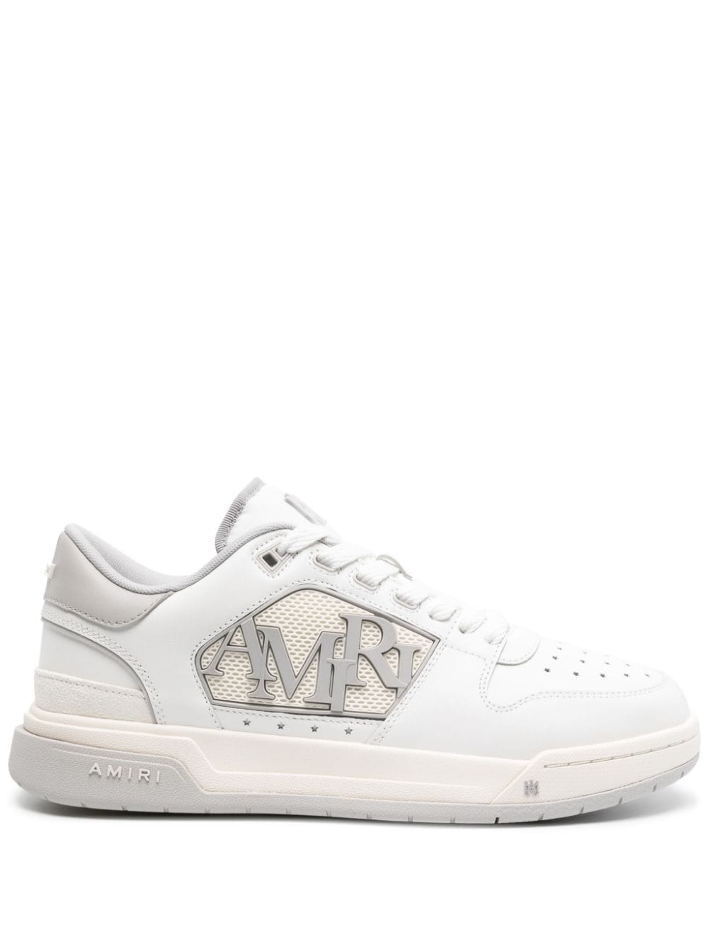 logo-embossed leather sneakers - 1