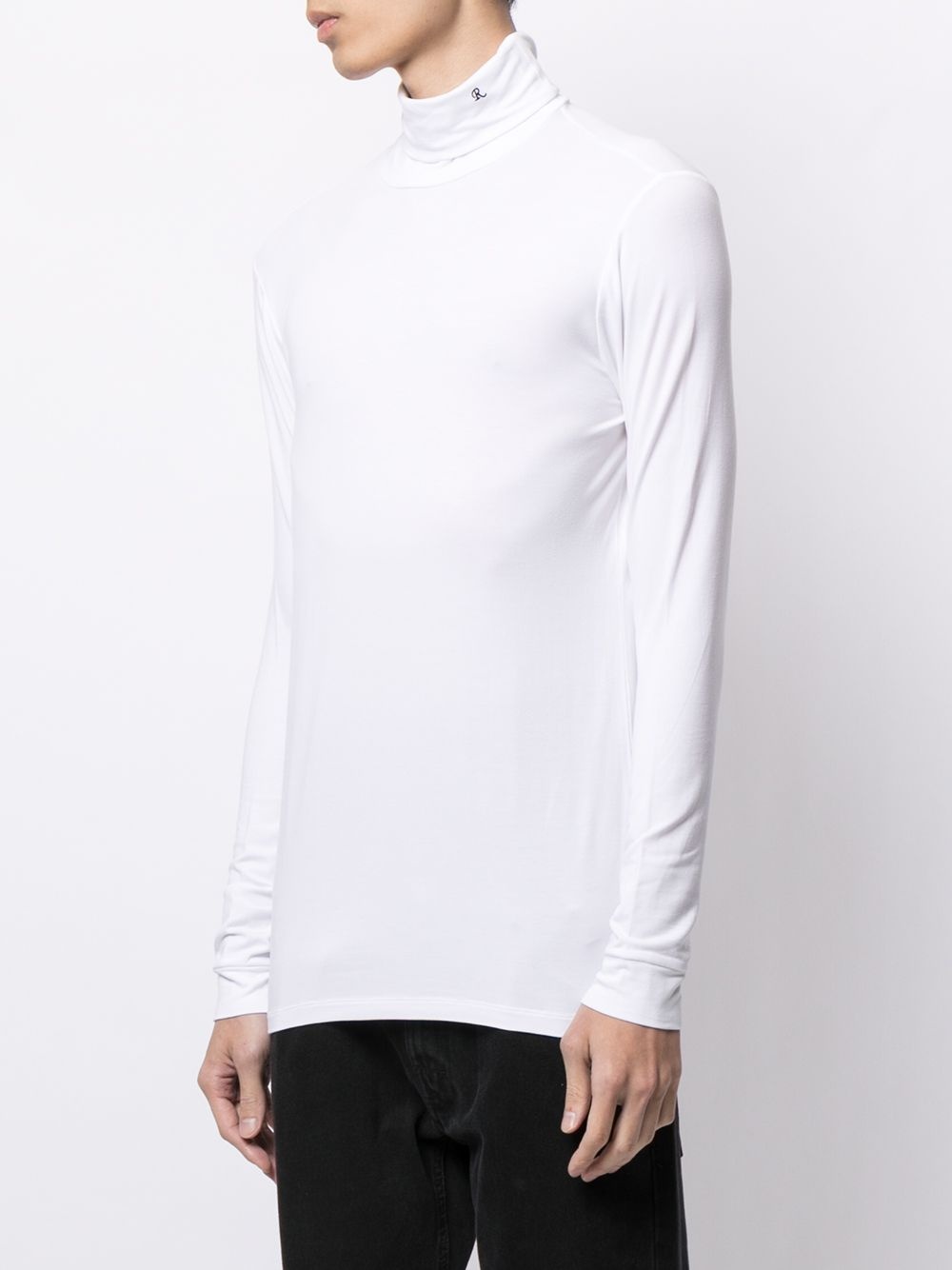 embroidered-logo funnel-neck top - 3