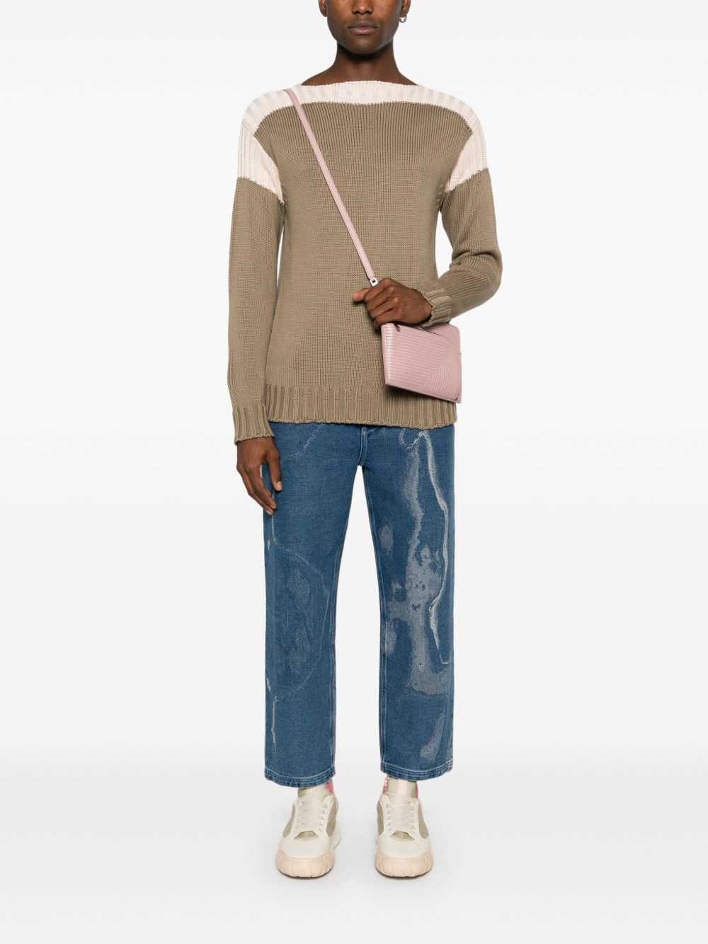 Earth-print cropped jeans - 2