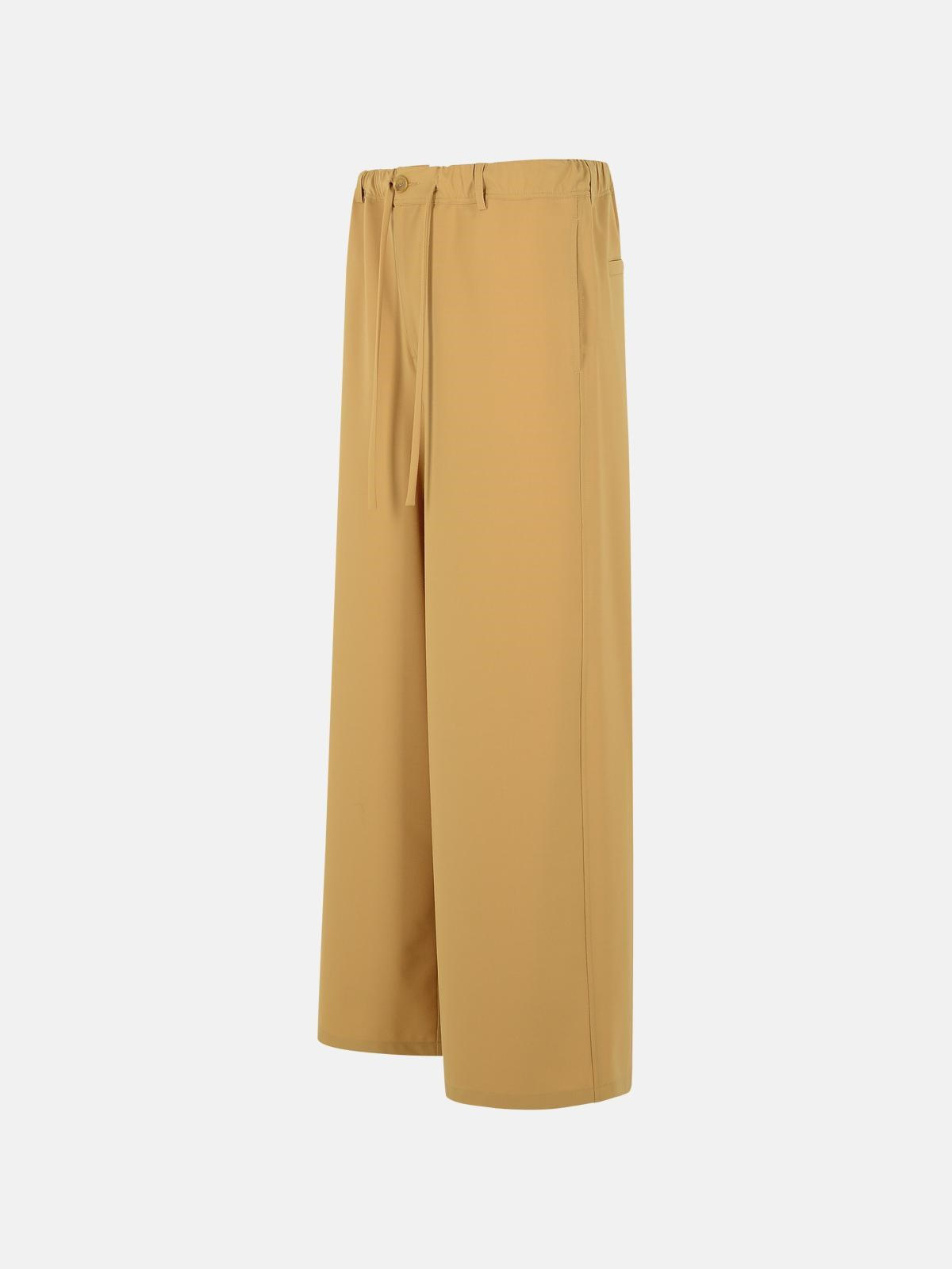 BEIGE VIRGIN WOOL BLEND TROUSERS - 2