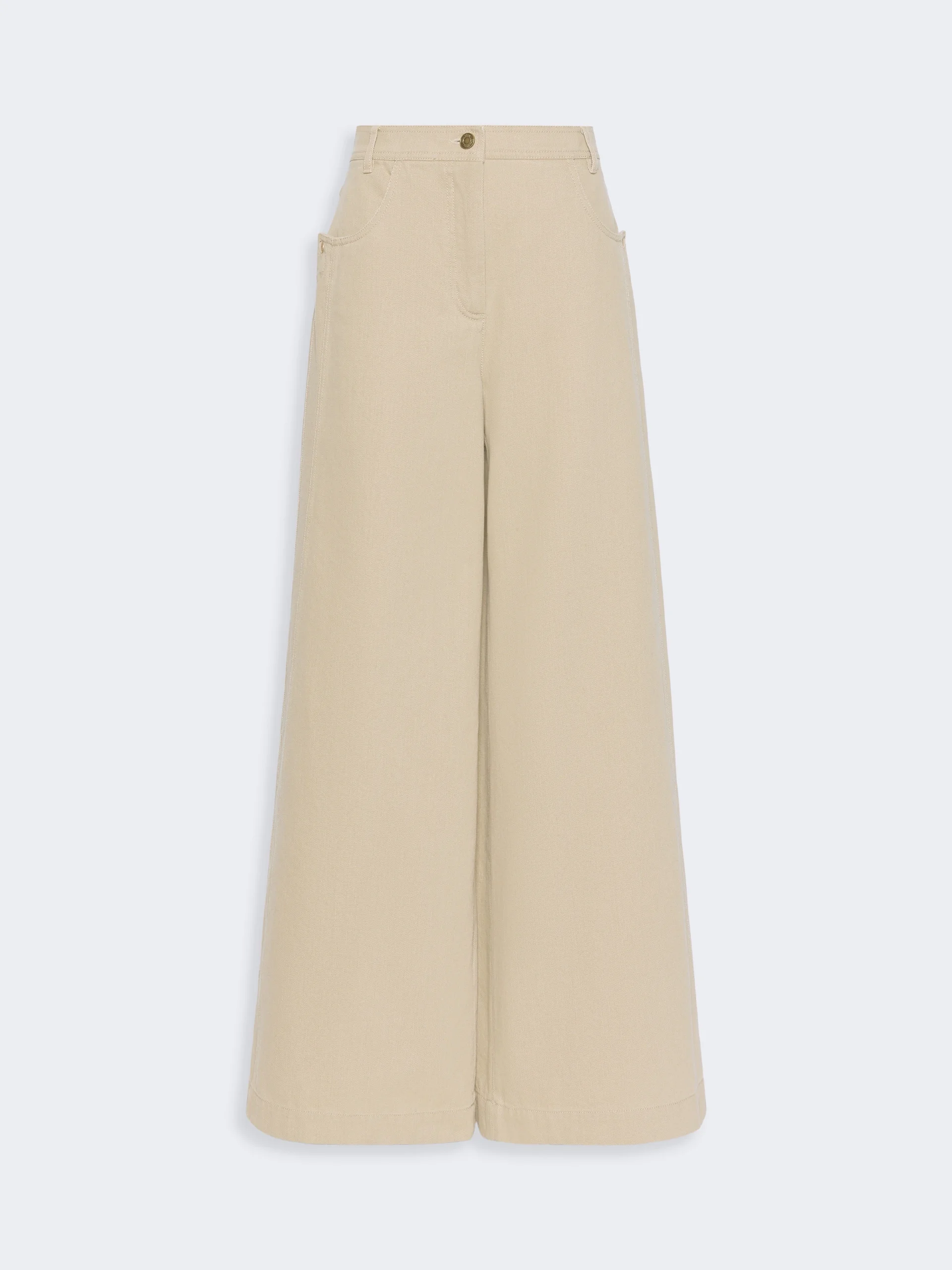 ALAMARO Coated cotton bull denim trousers - STONE - 1